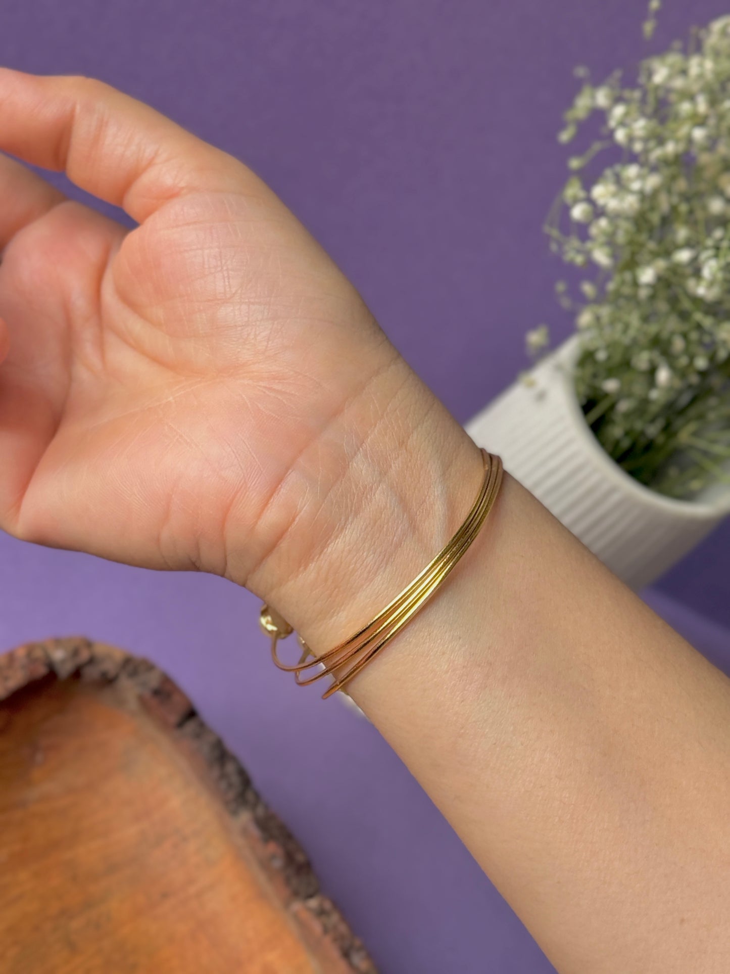 Pearls Adjustable Golden Bracelet – Free Size