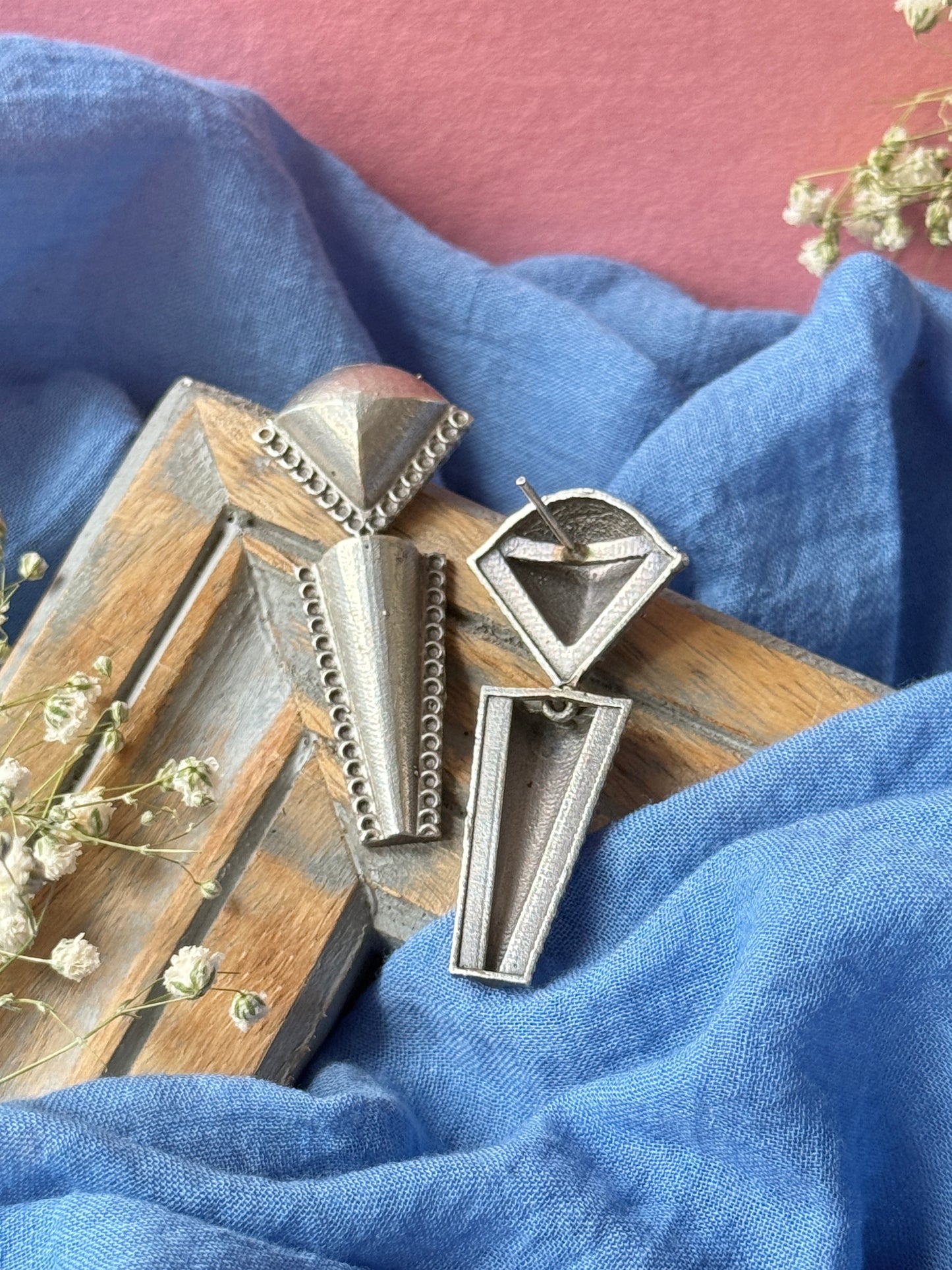Silver Lookalike Brass Earrings