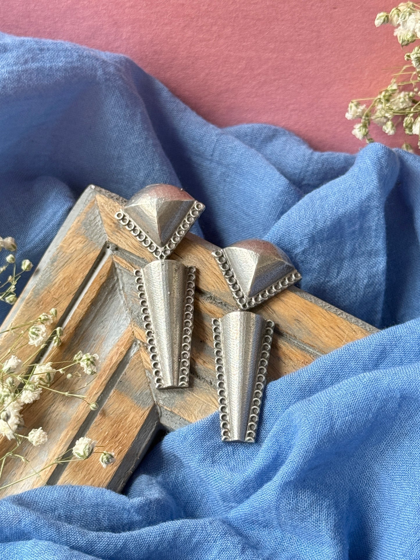Silver Lookalike Brass Earrings