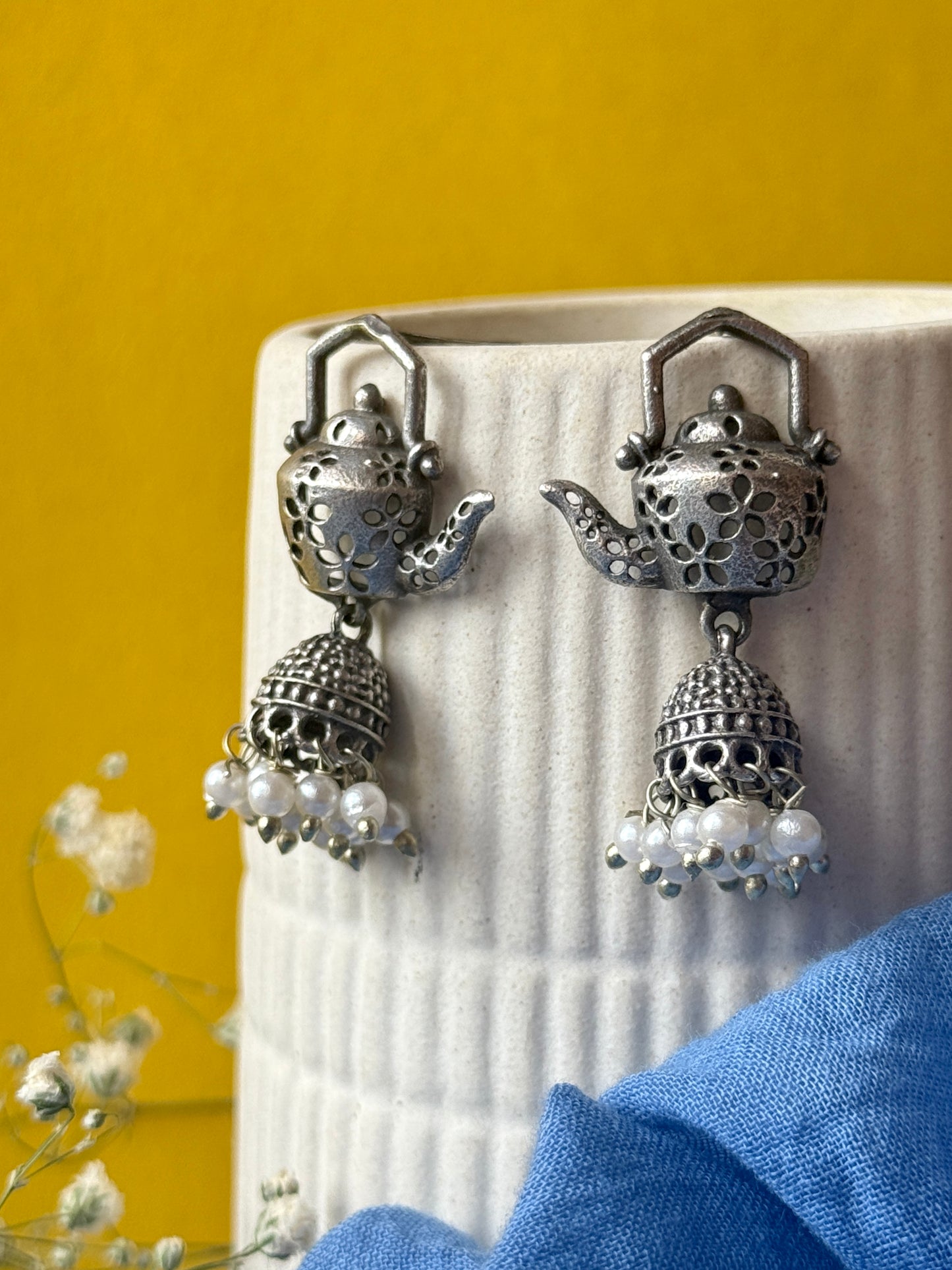Kettle Earrings with Jhumki