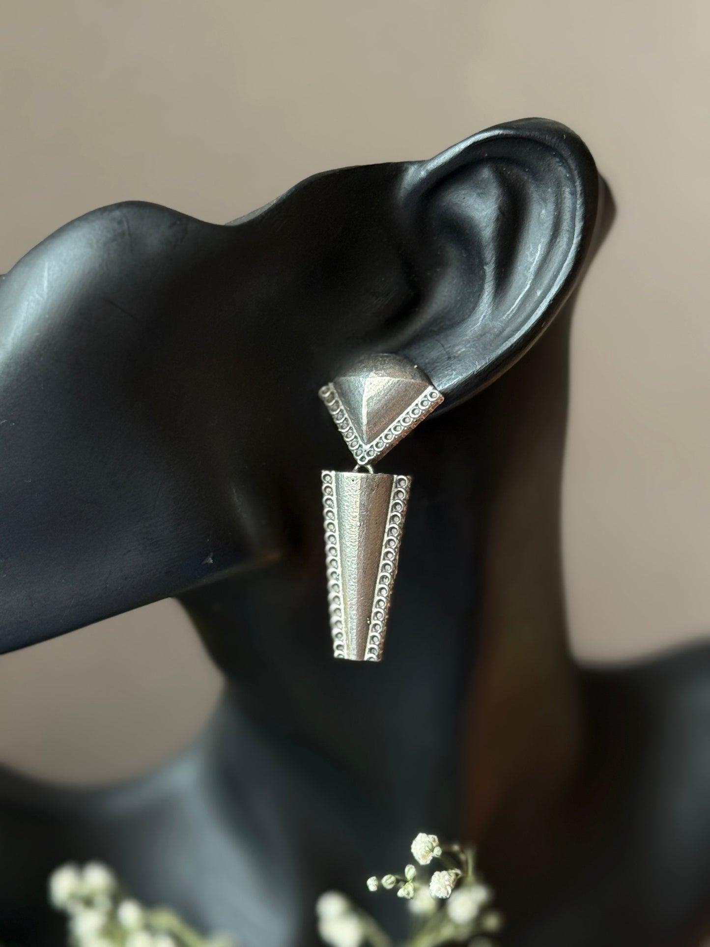 Silver Lookalike Brass Earrings