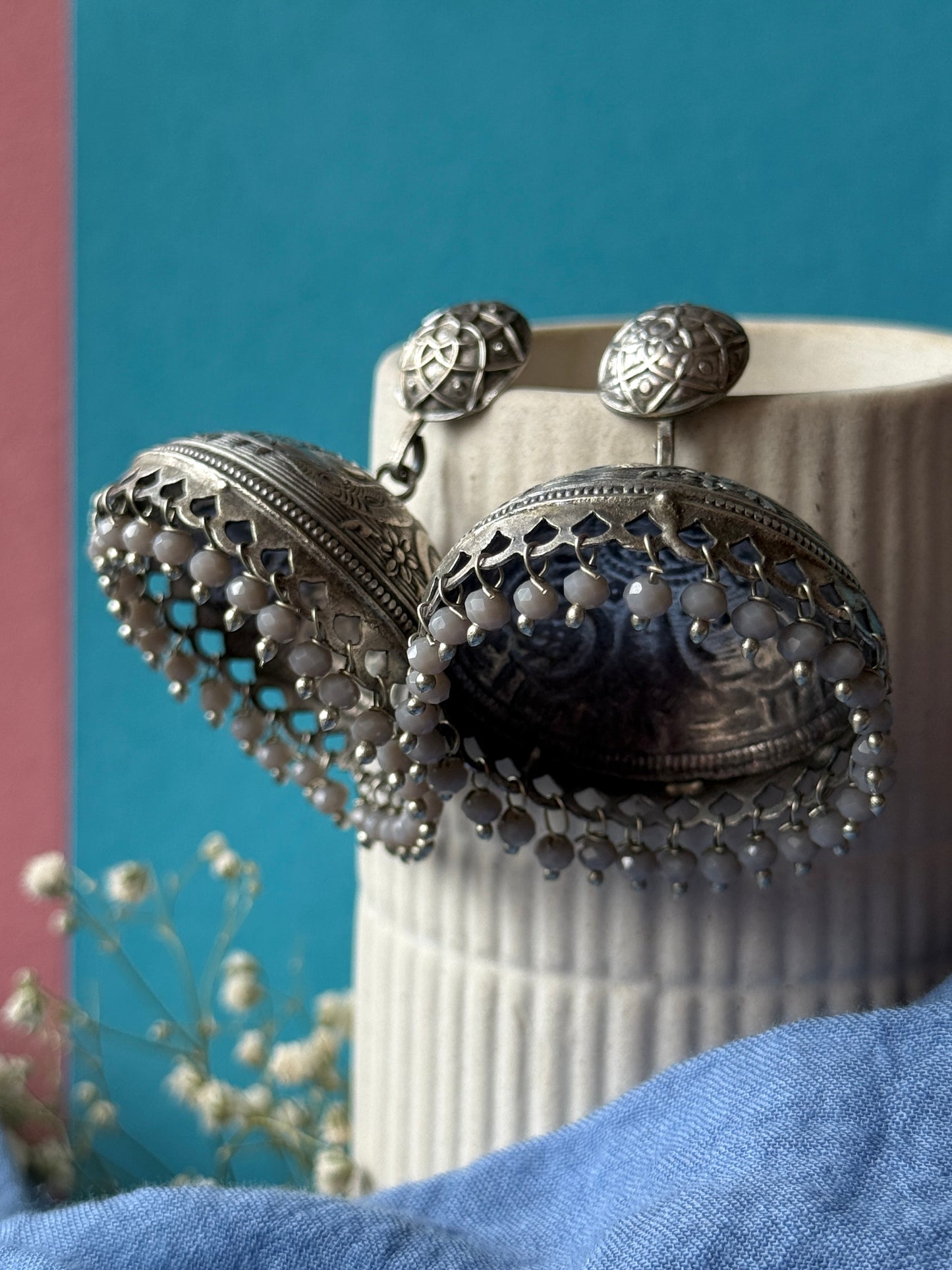 Lightweight Engraved Jhumkas