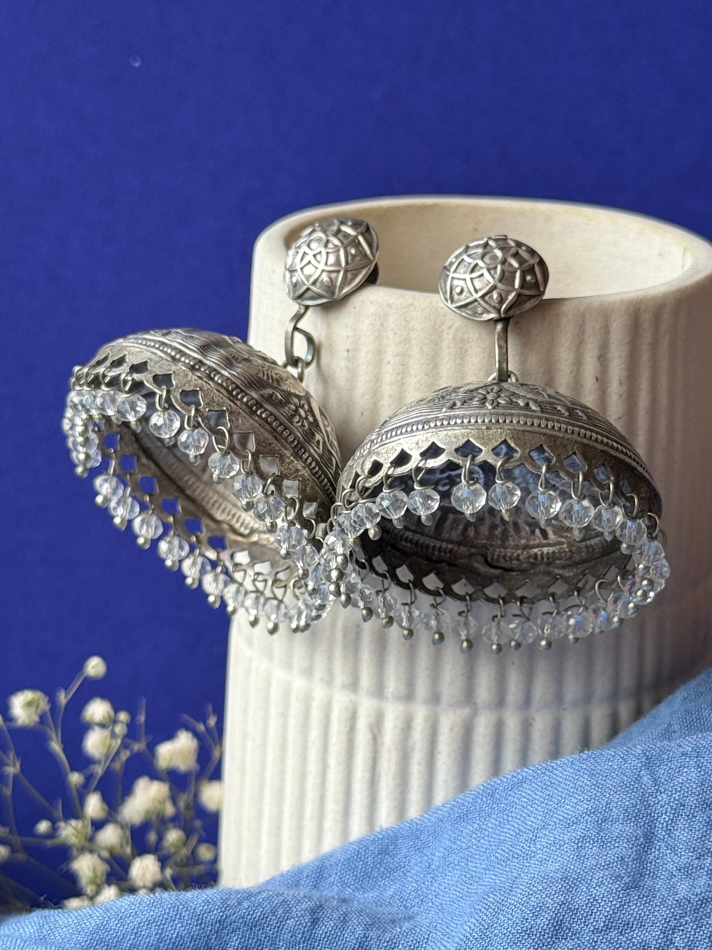 Lightweight Engraved Jhumkas