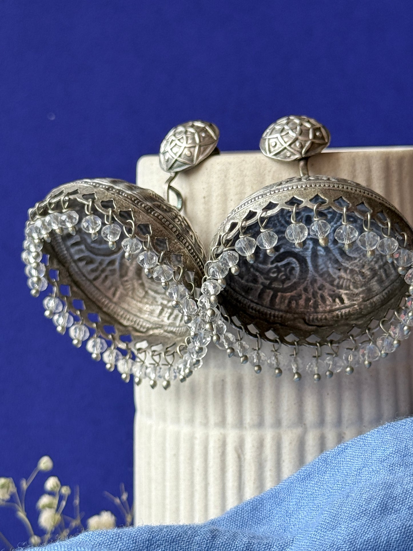 Lightweight Engraved Jhumkas