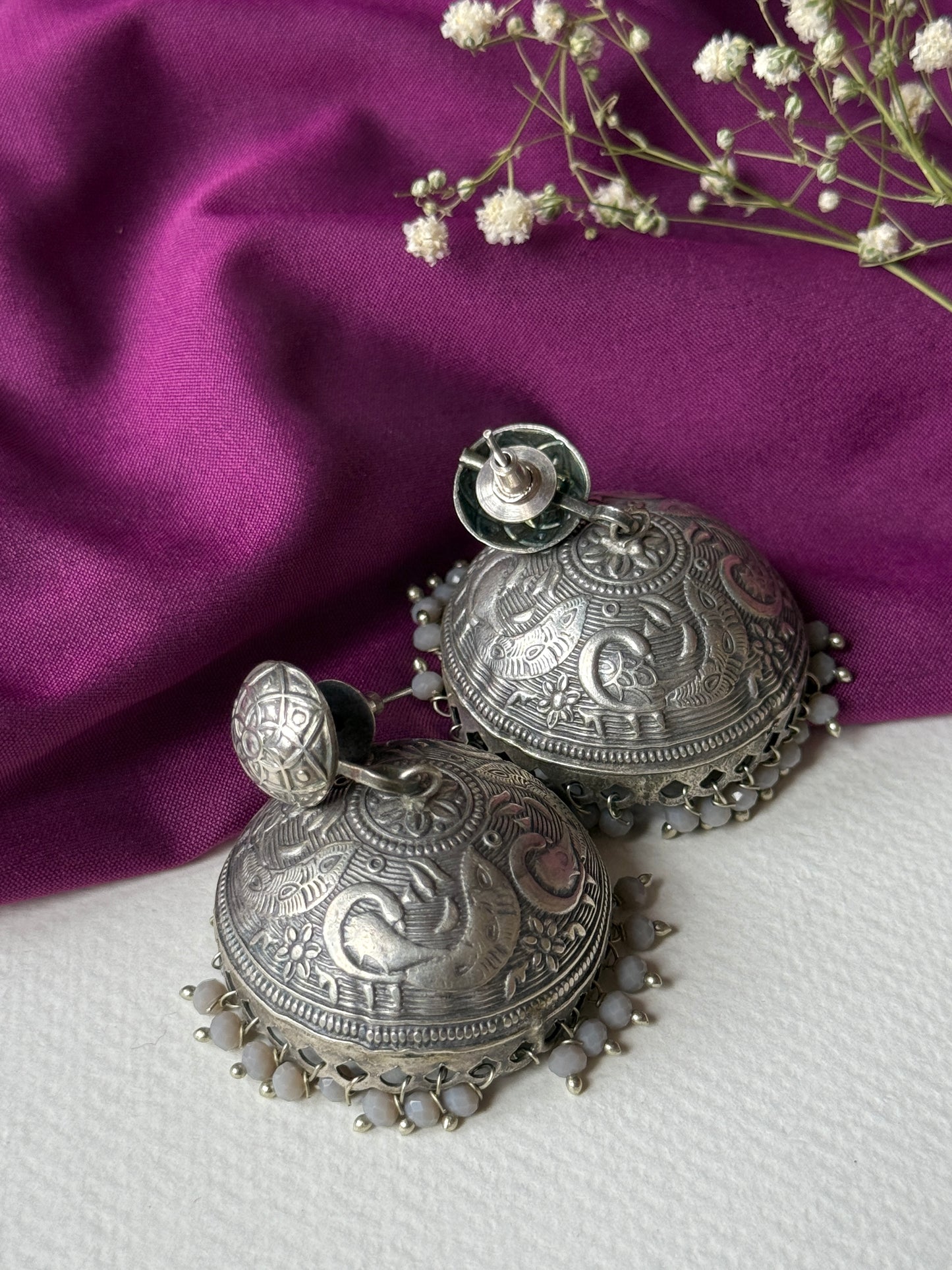 Lightweight Engraved Jhumkas