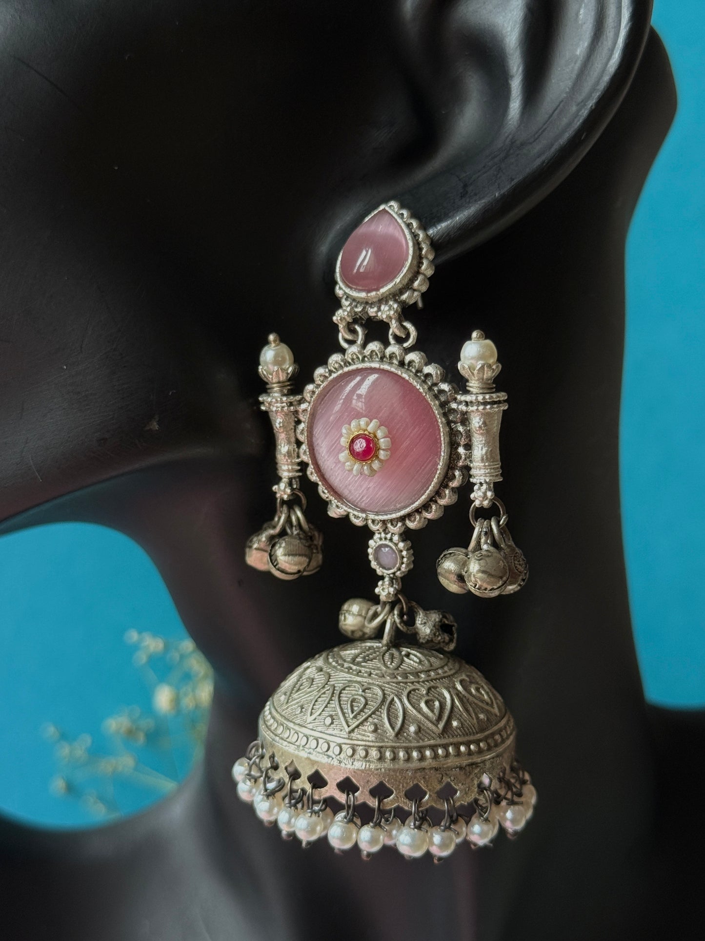 Silver Lookalike Jhumka with Ghungroo
