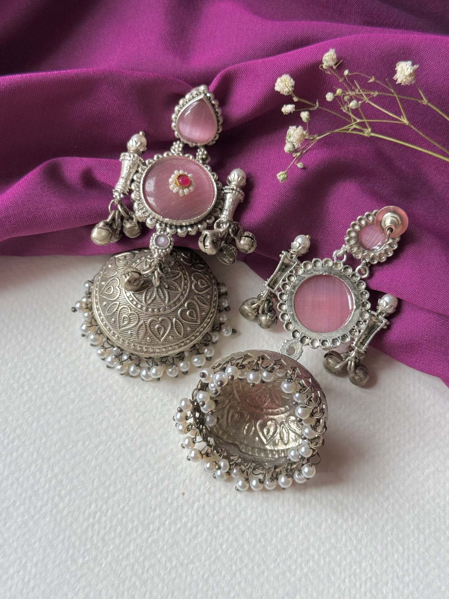 Silver Lookalike Jhumka with Ghungroo