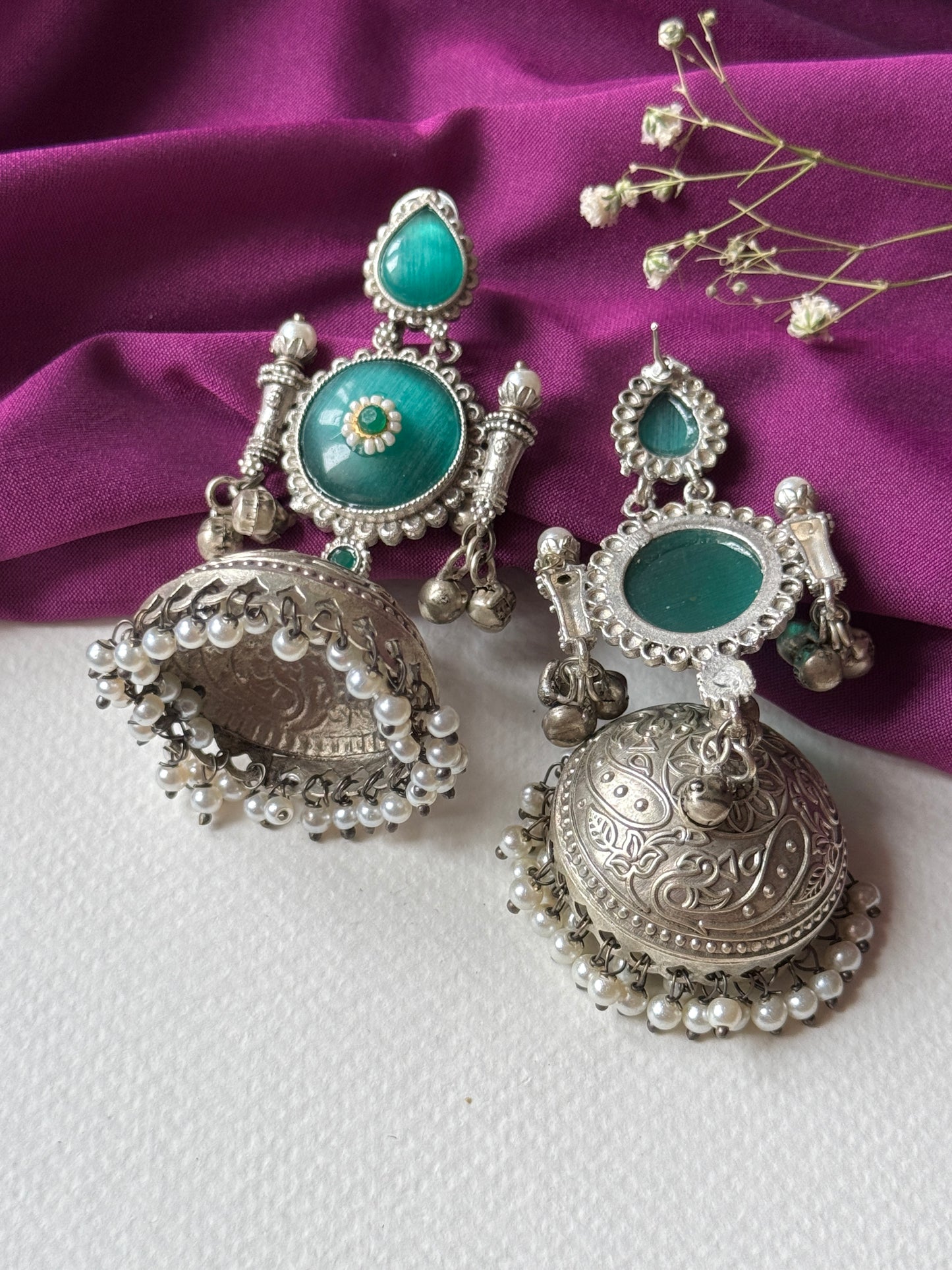 Silver Lookalike Jhumka with Ghungroo