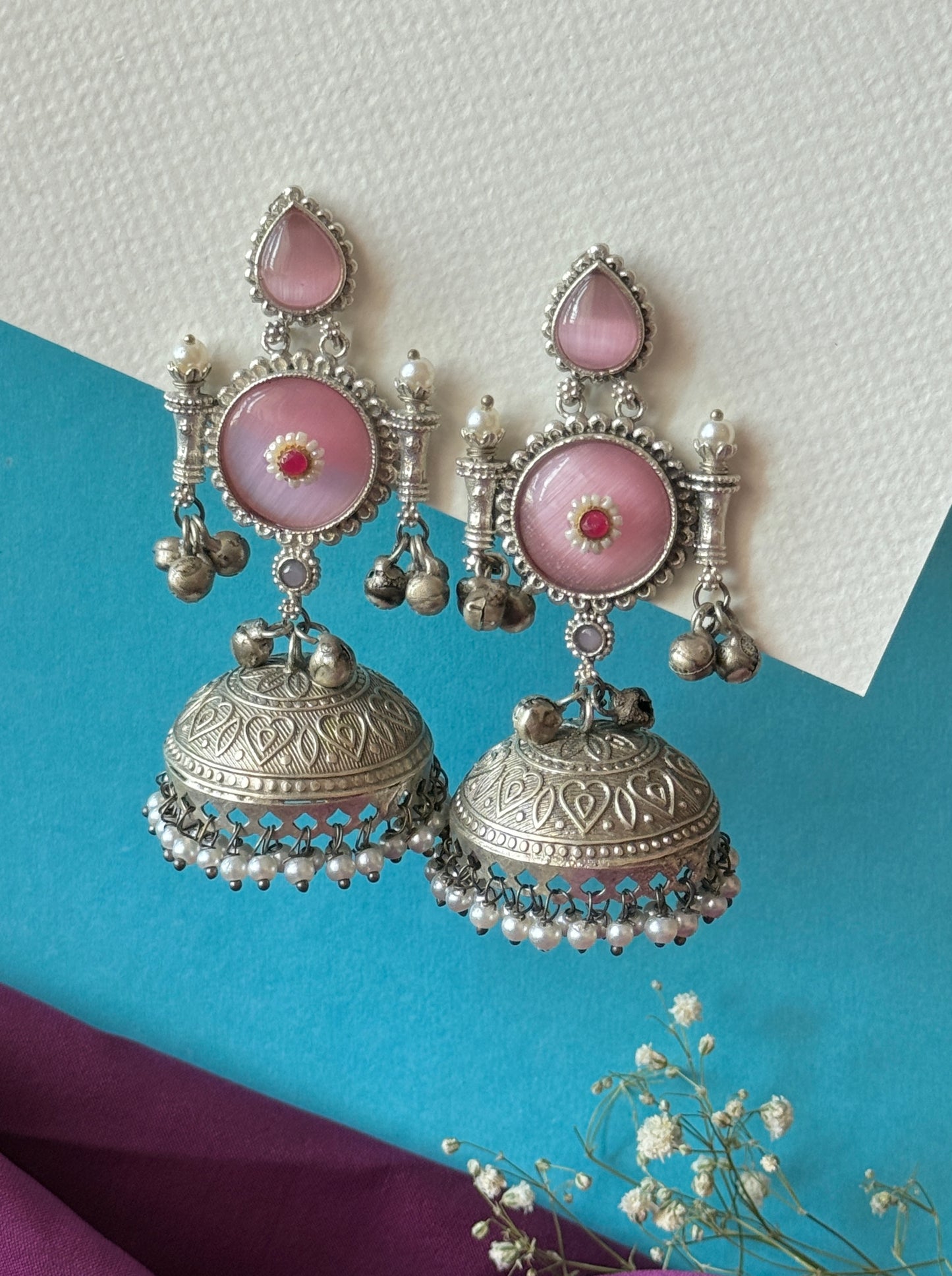Silver Lookalike Jhumka with Ghungroo