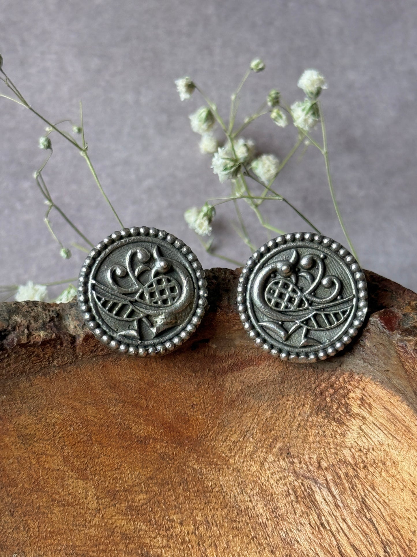 Daily Wear Self-Engraved Small Stud Earrings