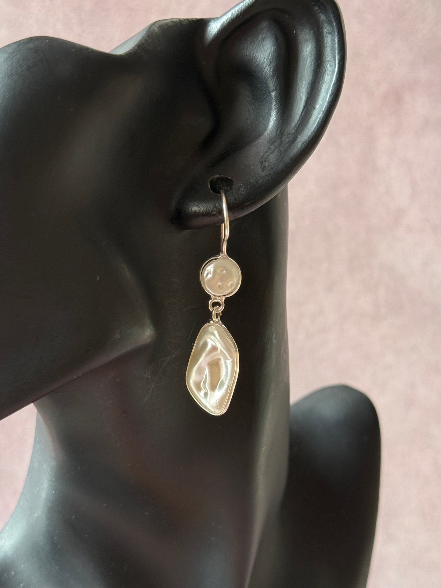 White Minimalist Statement Earrings