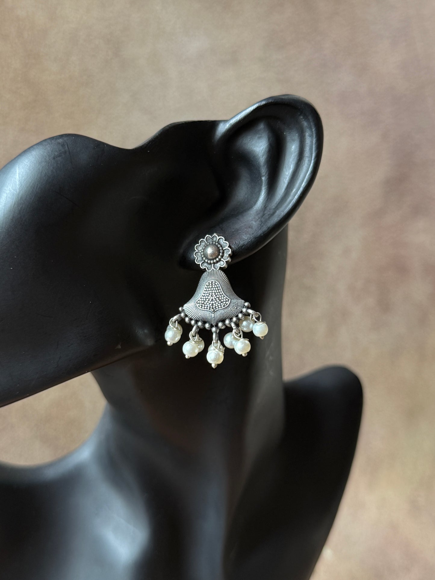 Antique German Silver Pearl Earrings – Timeless Elegance