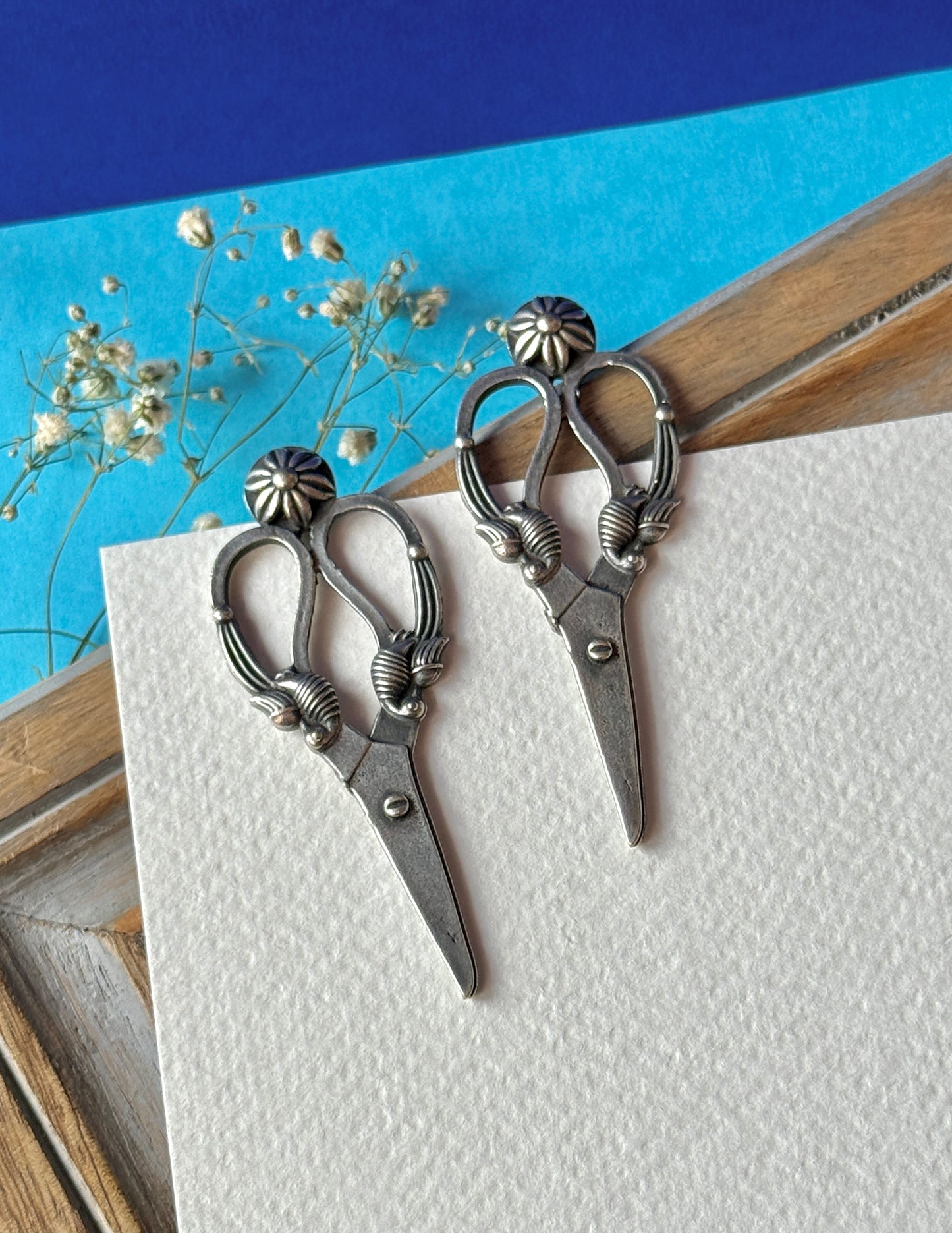 Scissor-Inspired Silver Replica Earrings – Quirky Elegance