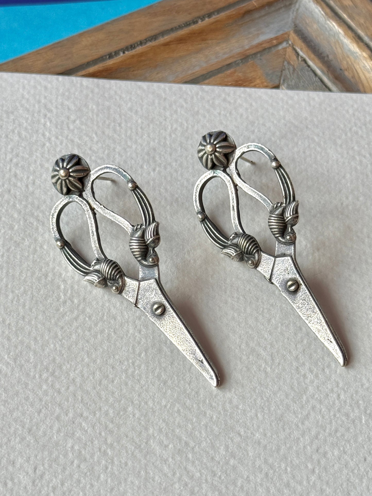 Scissor-Inspired Silver Replica Earrings – Quirky Elegance