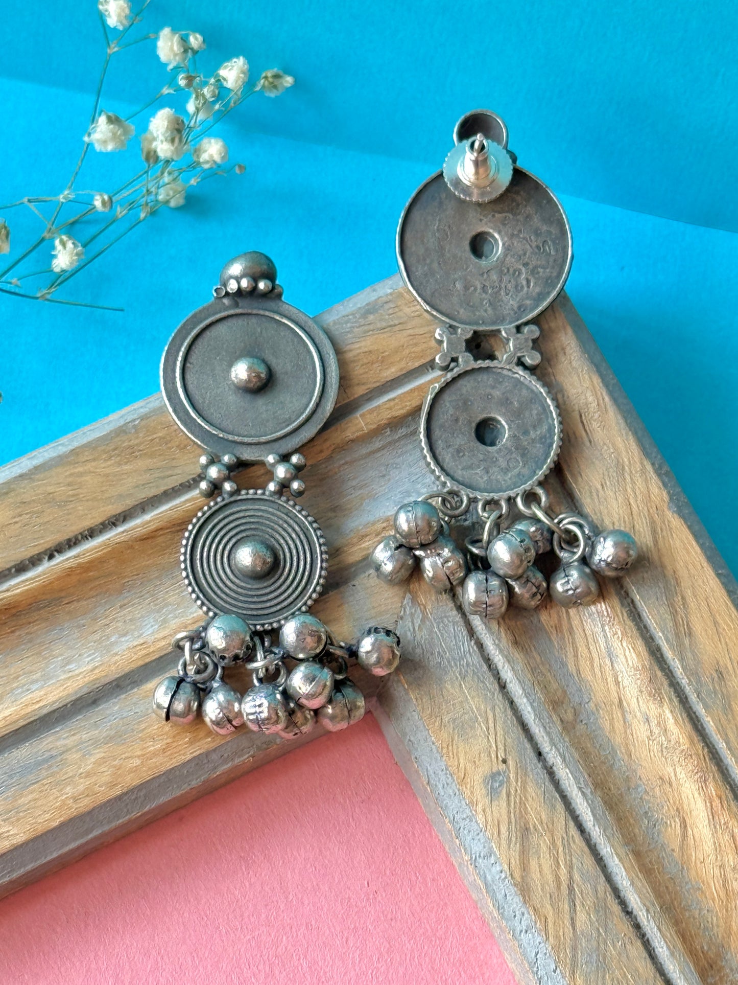 Brass Contemporary Ghungroo Embedded Earrings – Chic & Playful