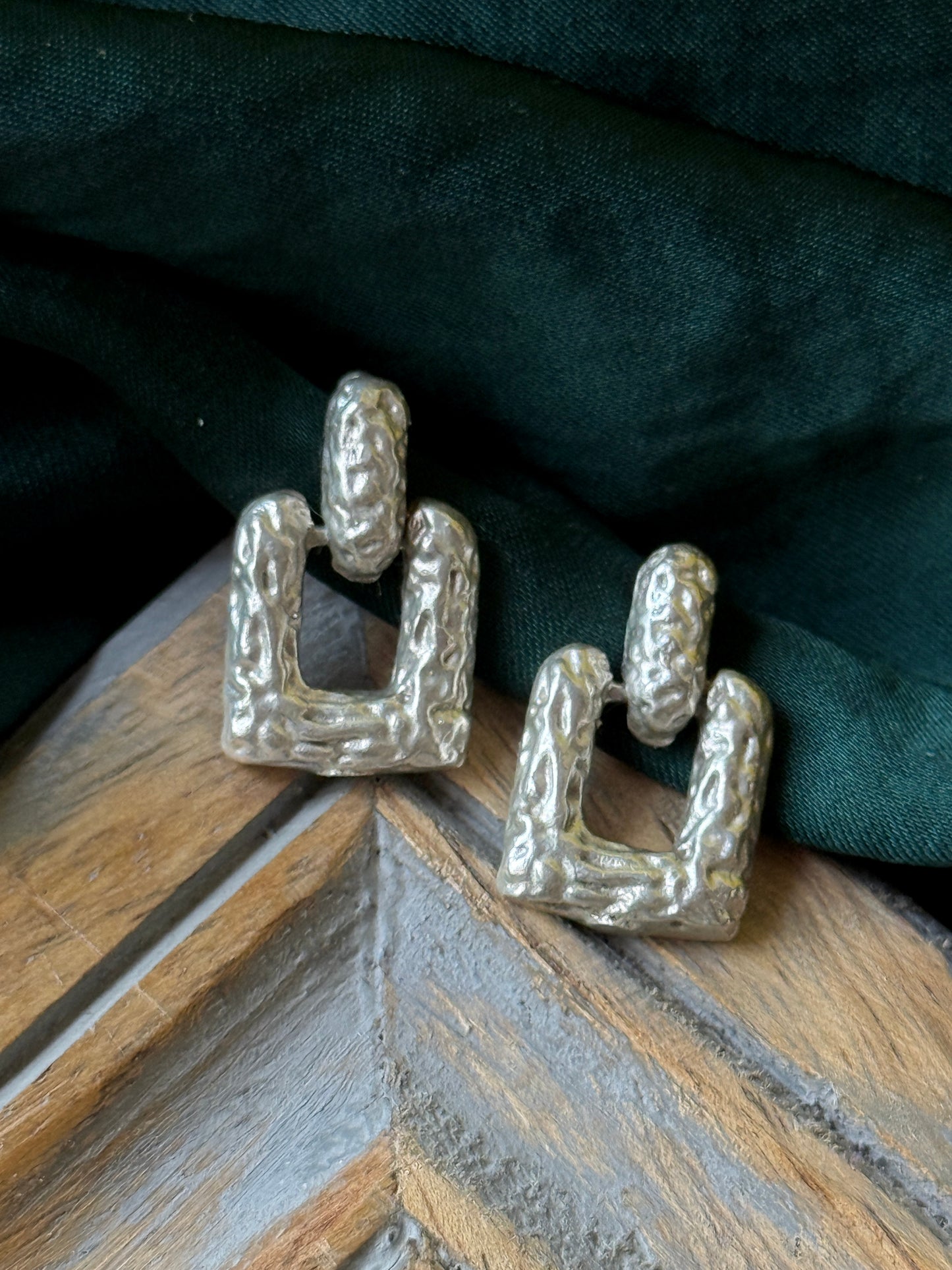 Hand-Crafted German Silver Statement Earrings
