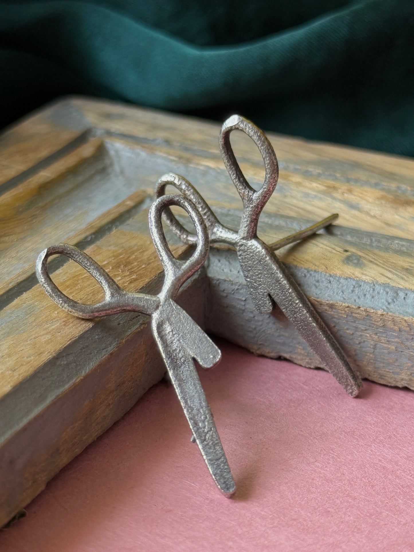 Open Scissor Inspired Silver Replica Earrings