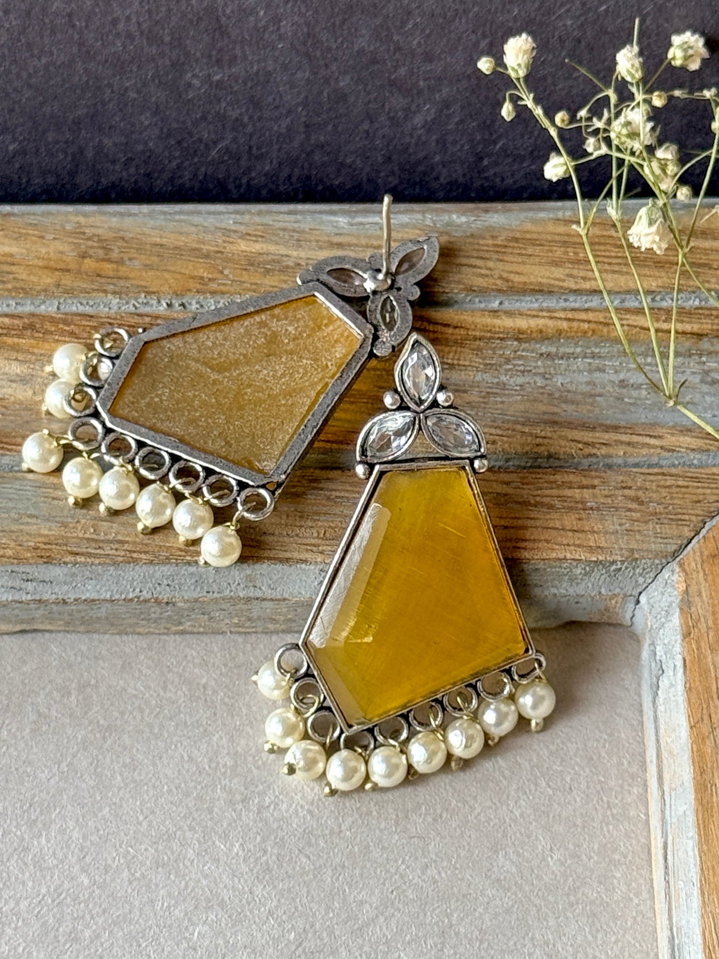 Contemporary Silk Stone Earrings