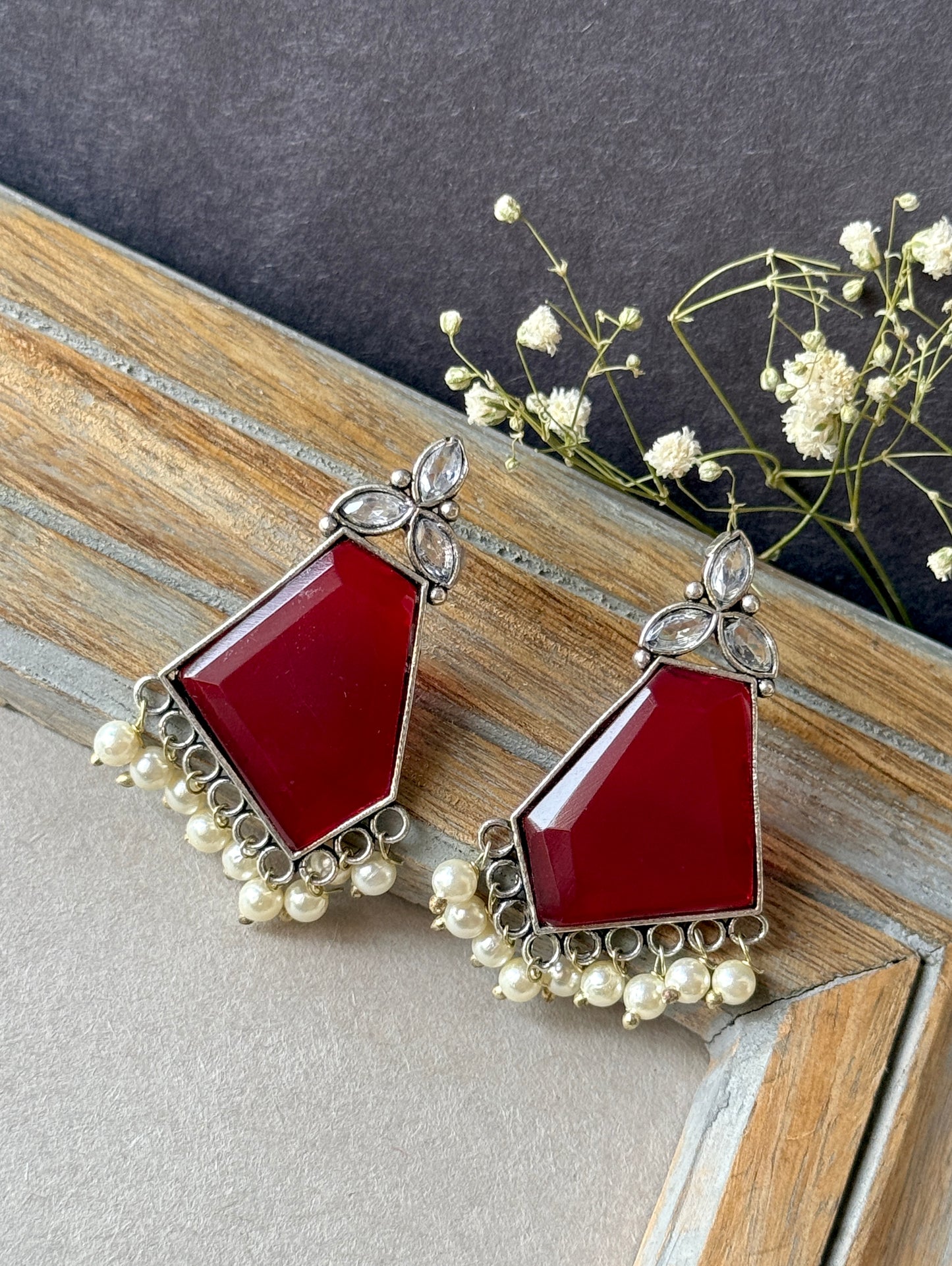 Contemporary Silk Stone Earrings