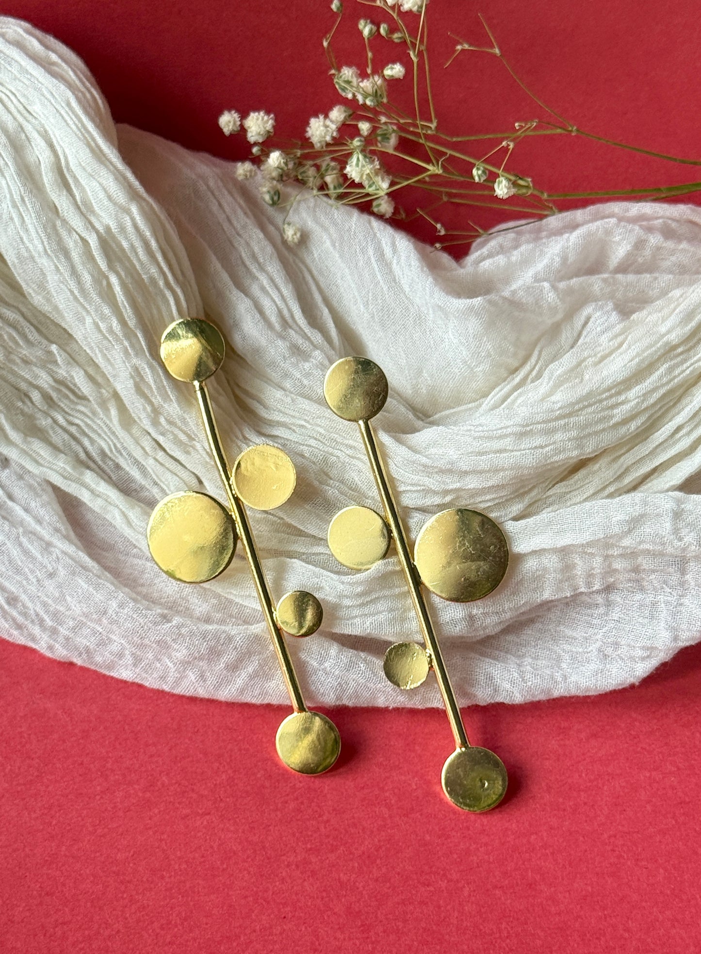 Anti-Tarnish Brass Contemporary Earrings