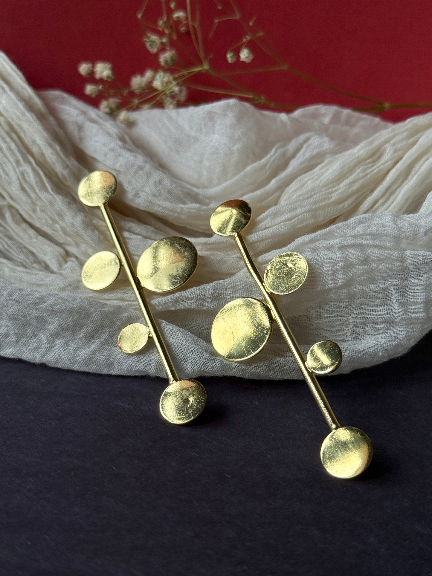 Anti-Tarnish Brass Contemporary Earrings