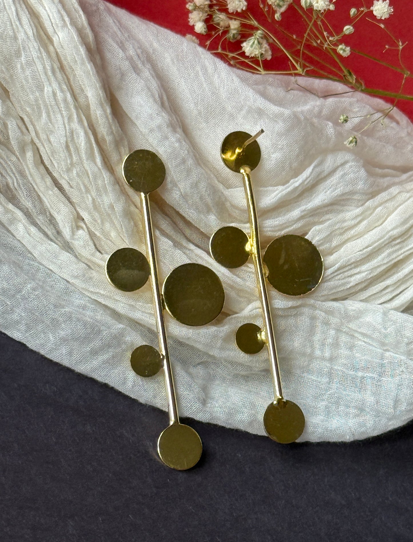 Anti-Tarnish Brass Contemporary Earrings