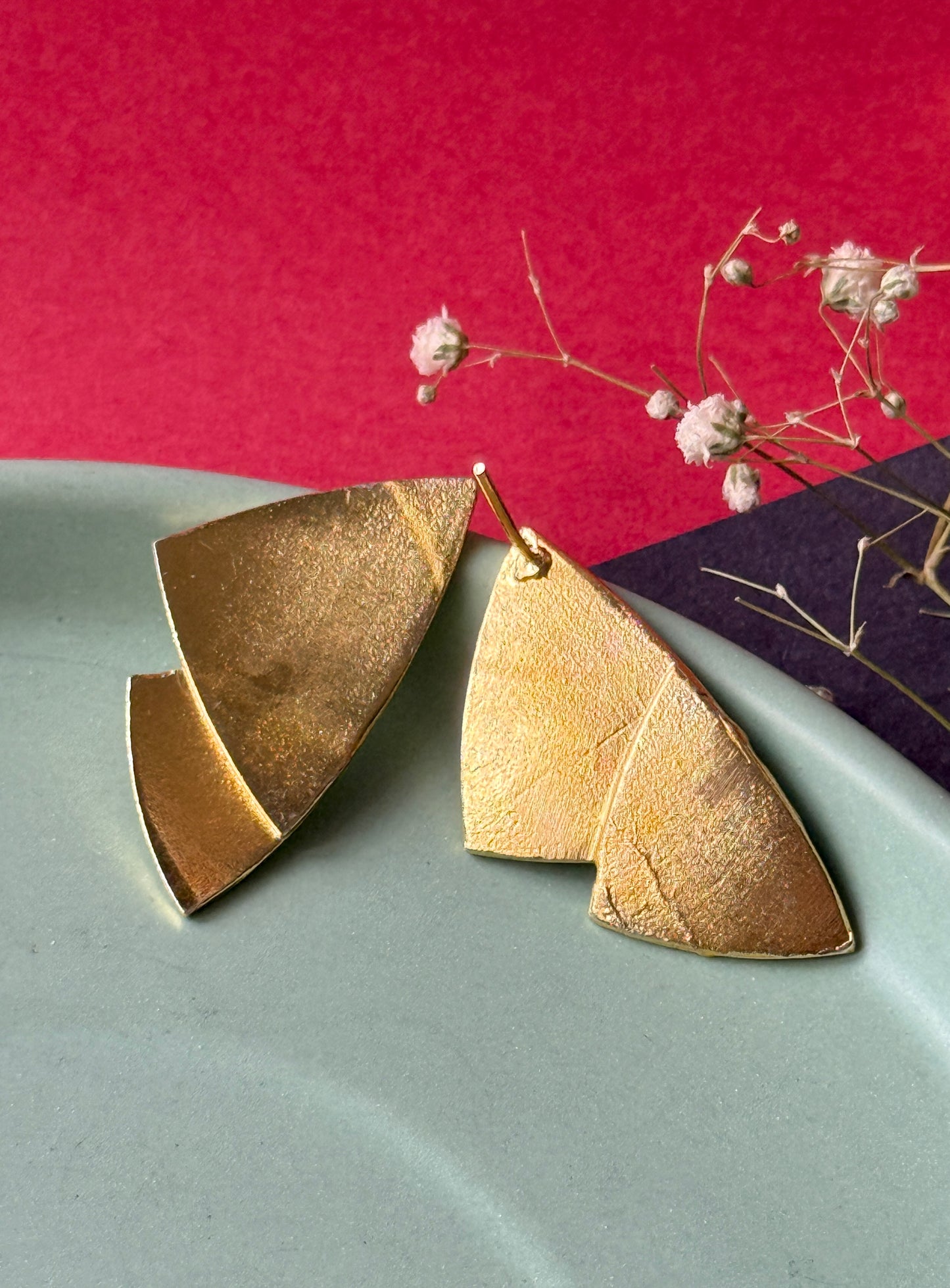 Anti-Tarnish Brass Butterfly Wings Earrings