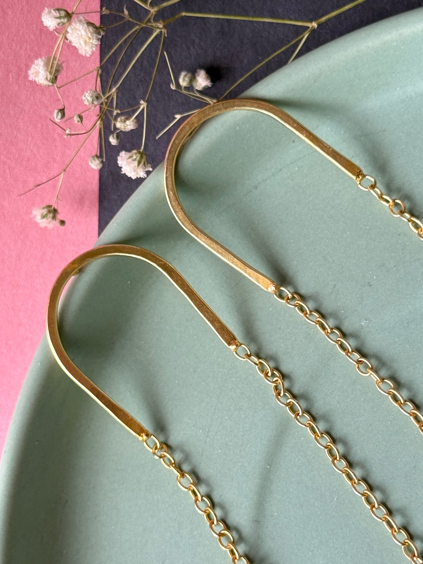 Anti-Tarnish Brass Star Hanging Earrings