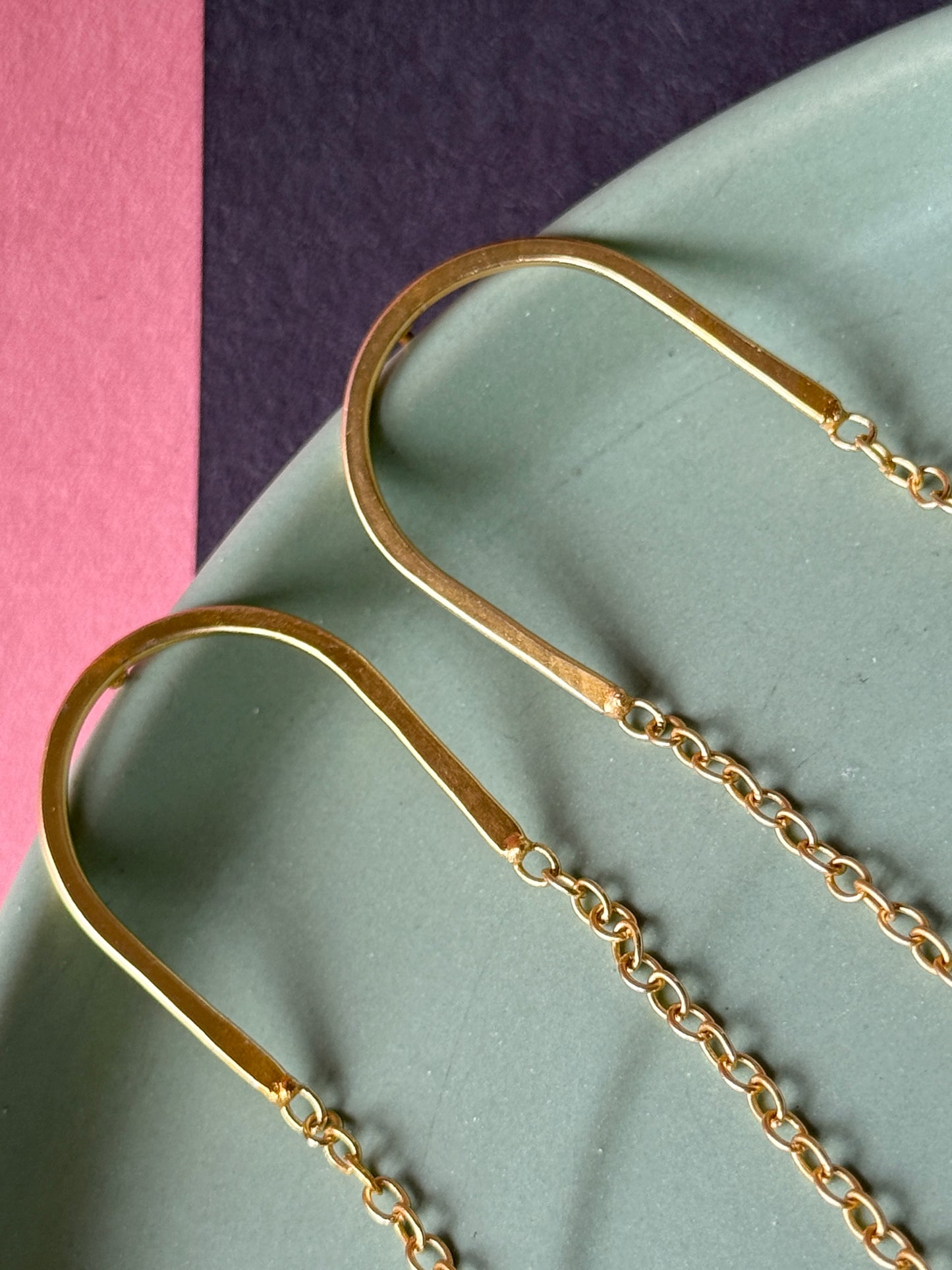 Anti-Tarnish Brass Star Hanging Earrings