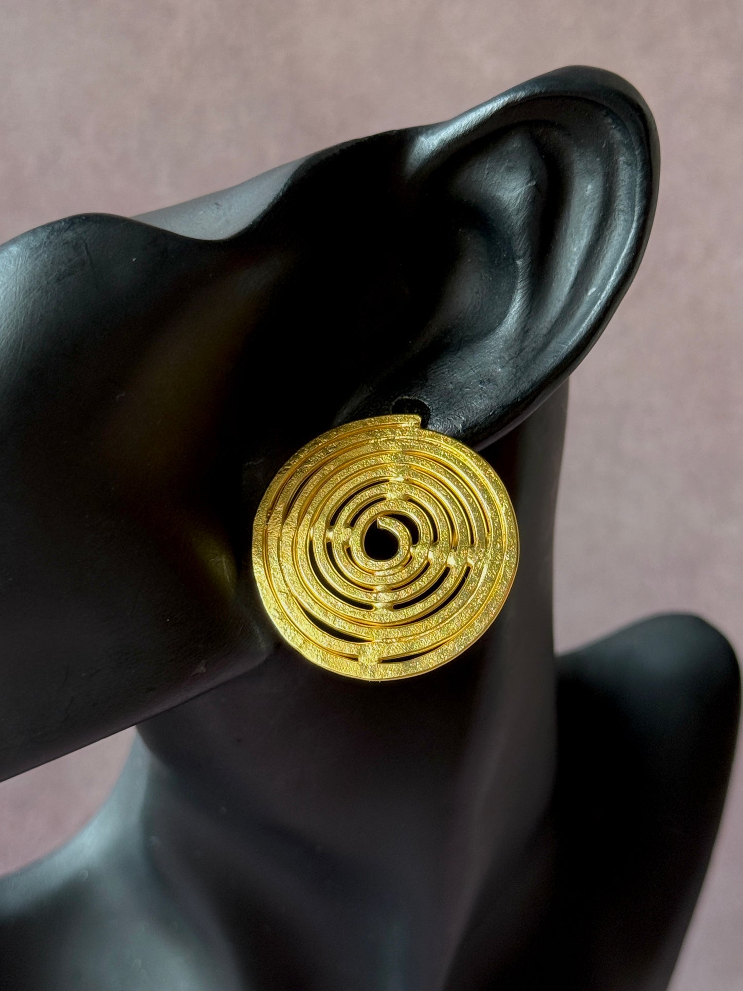 Anti-Tarnish Brass Contemporary Circular Earrings