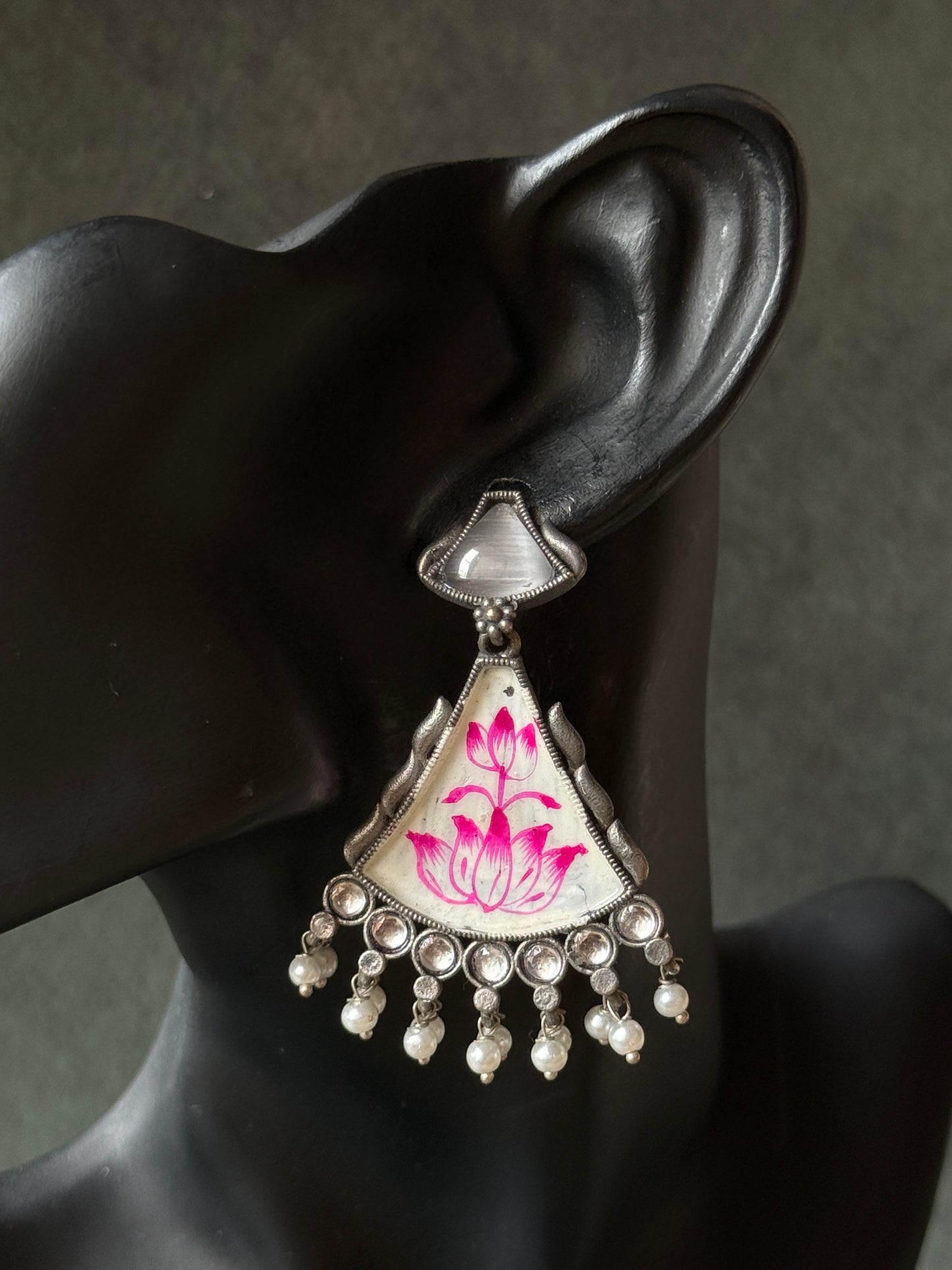 Artisan Hand-Painted Dangling Earrings