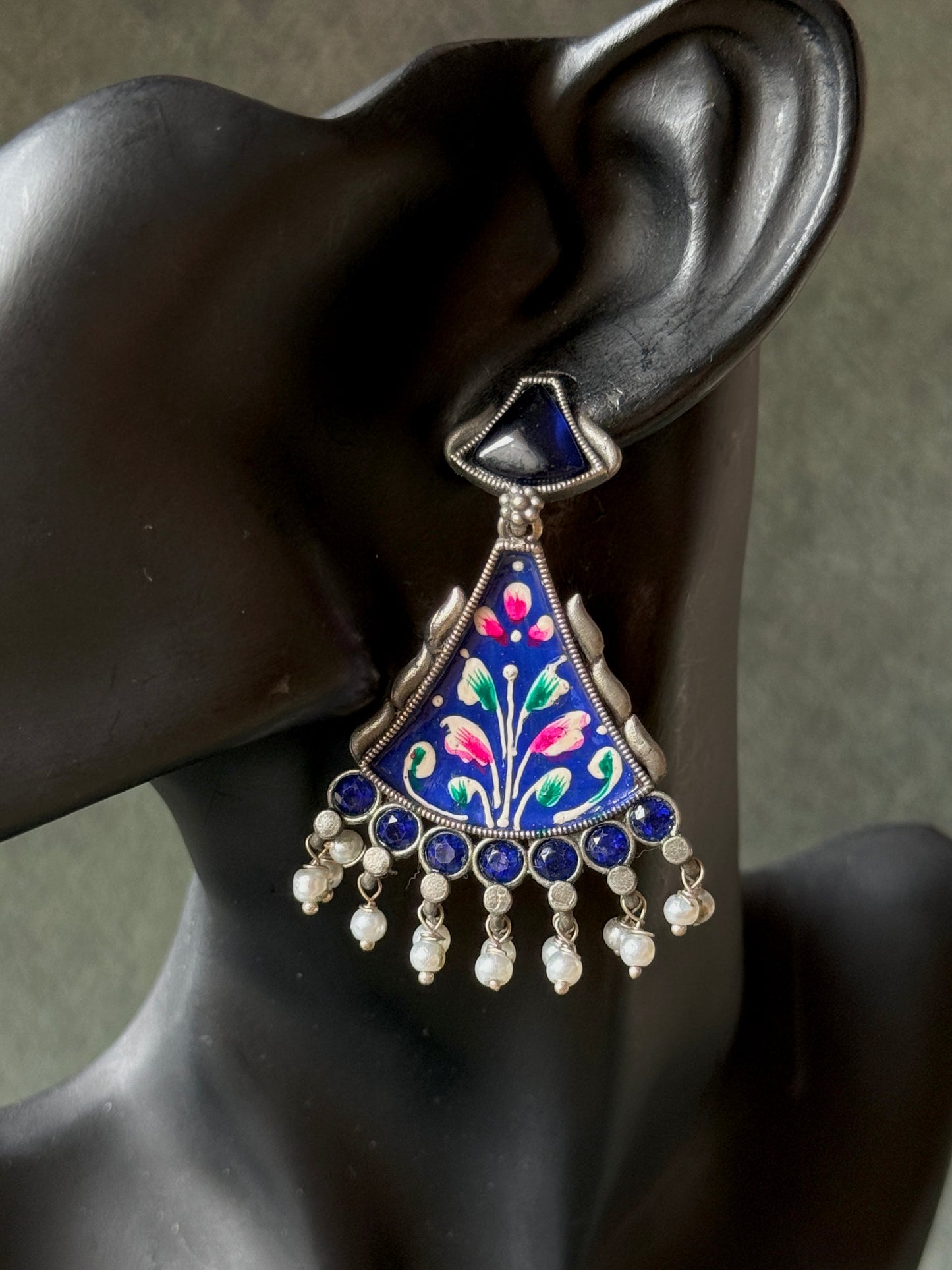 Artisan Hand-Painted Dangling Earrings