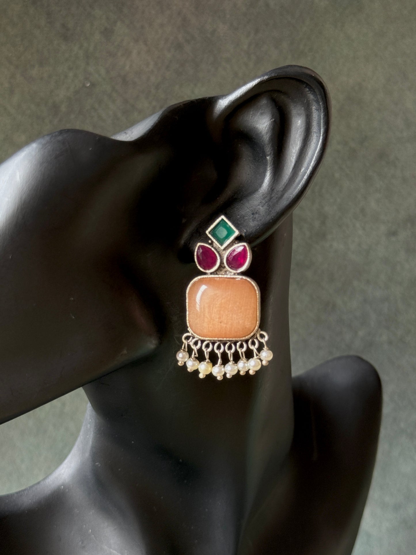 Daily Wear Silk Stone Earrings