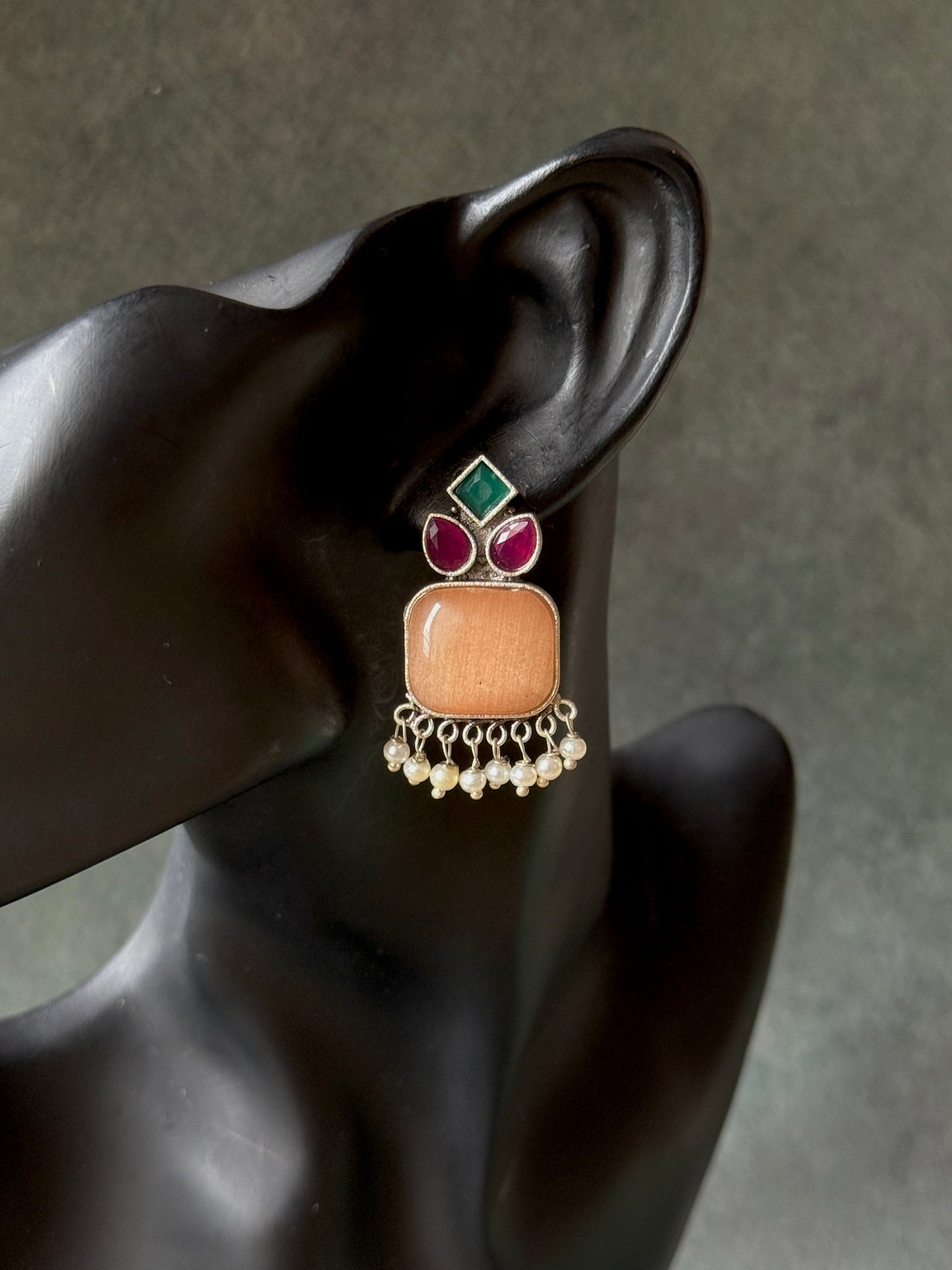 Daily Wear Silk Stone Earrings