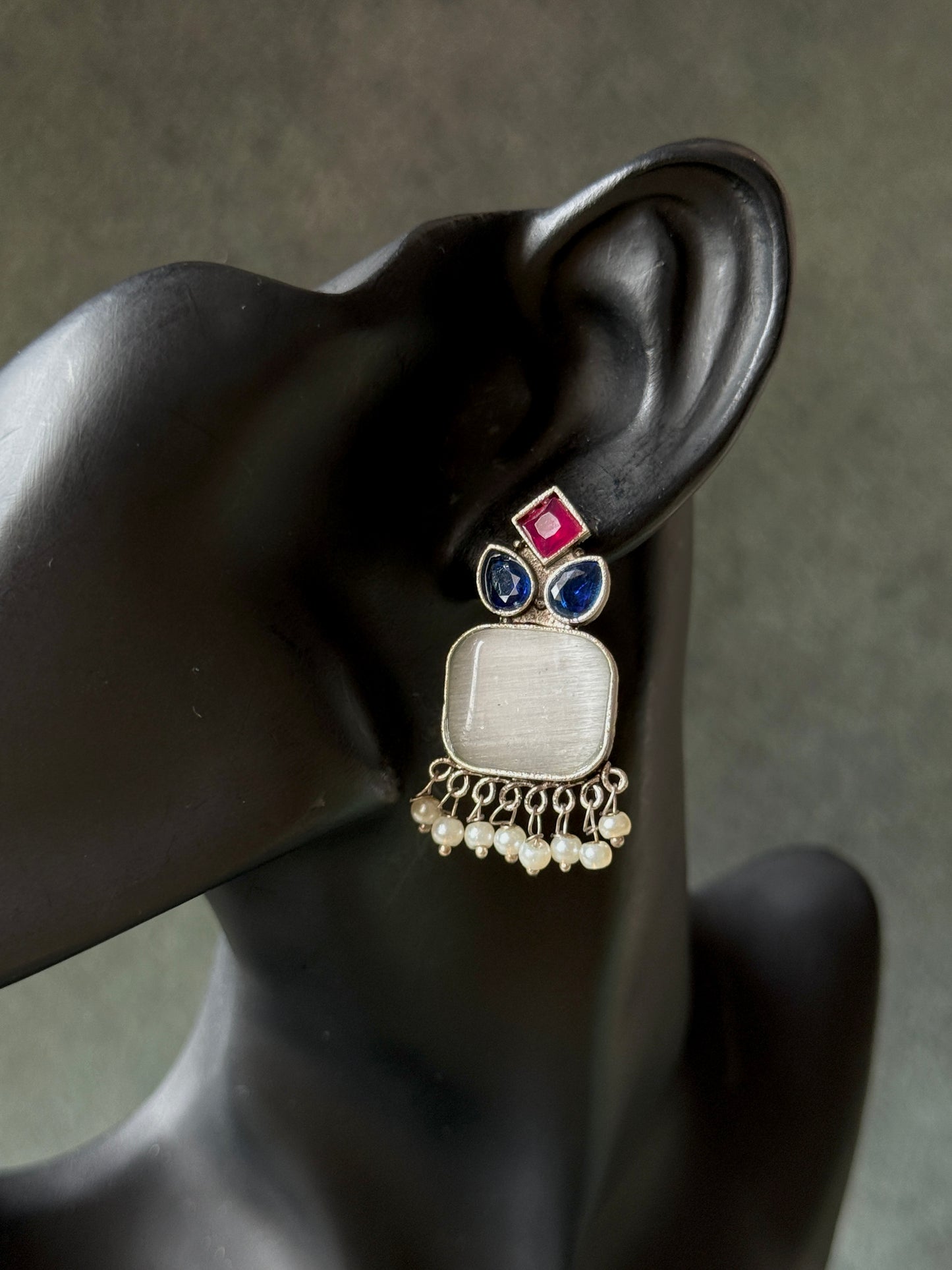 Daily Wear Silk Stone Earrings