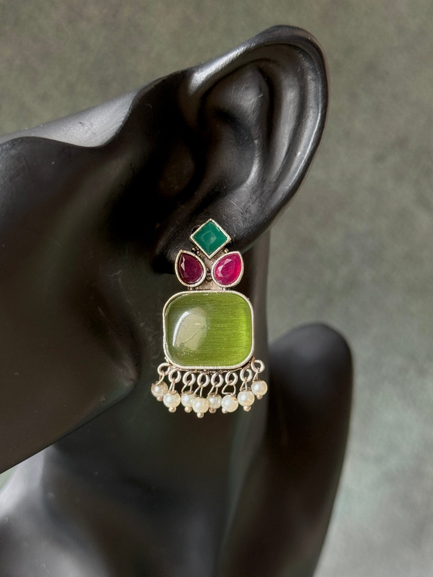 Daily Wear Silk Stone Earrings
