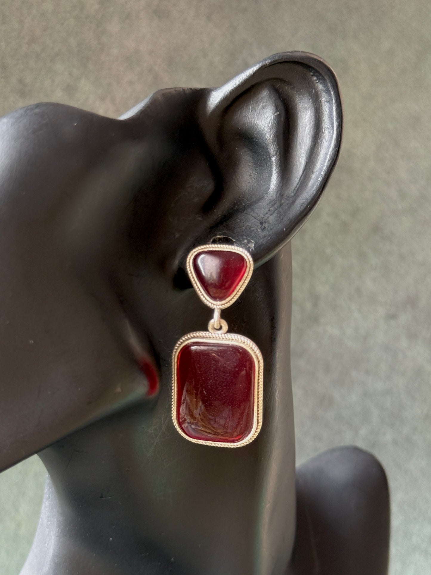 Dual Silk Stone Elegant Earrings