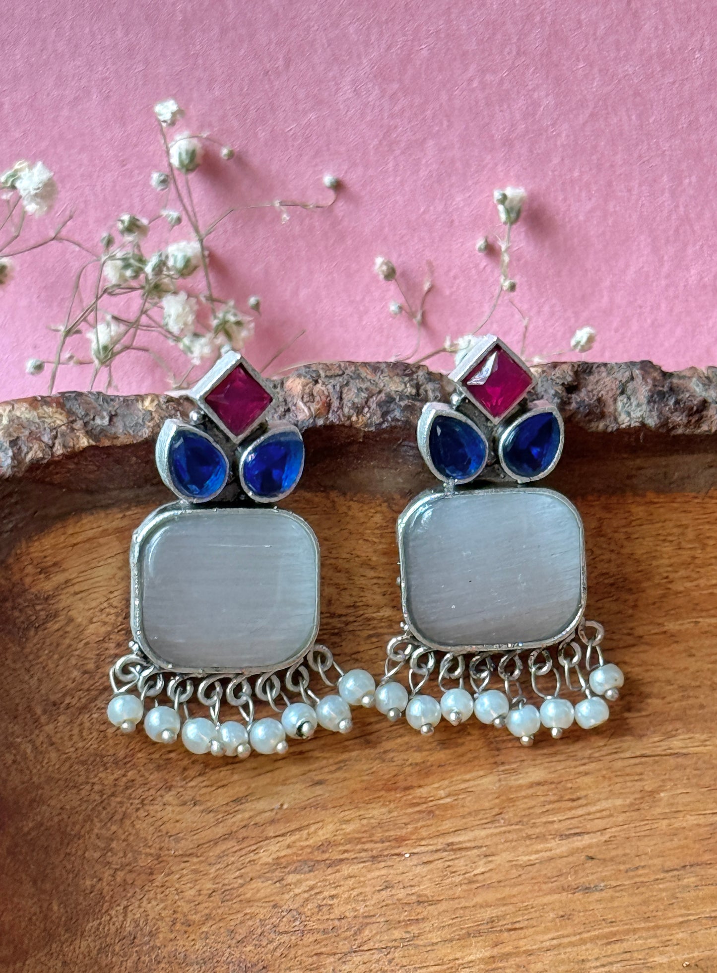 Daily Wear Silk Stone Earrings
