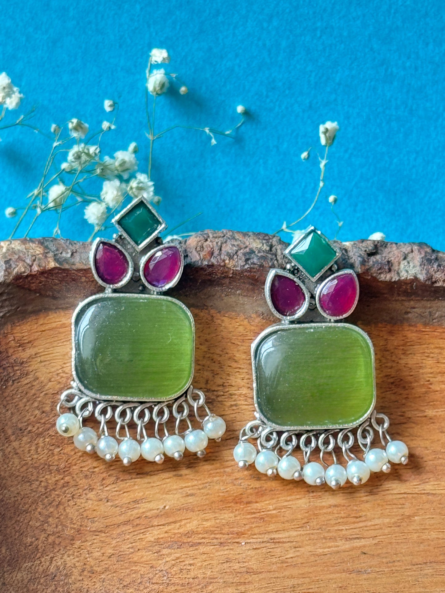 Daily Wear Silk Stone Earrings