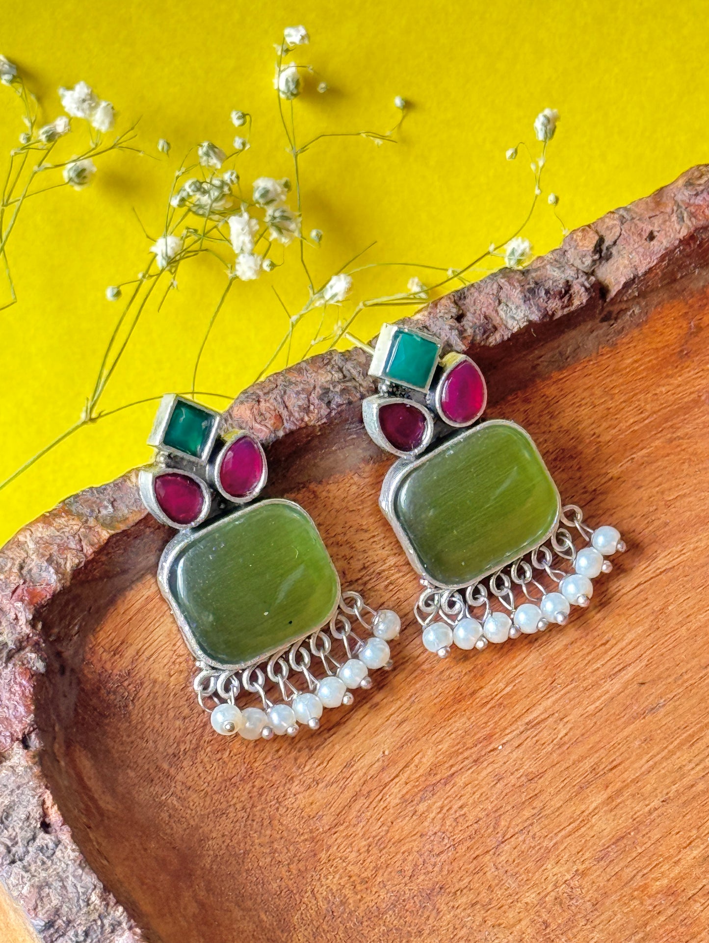 Daily Wear Silk Stone Earrings
