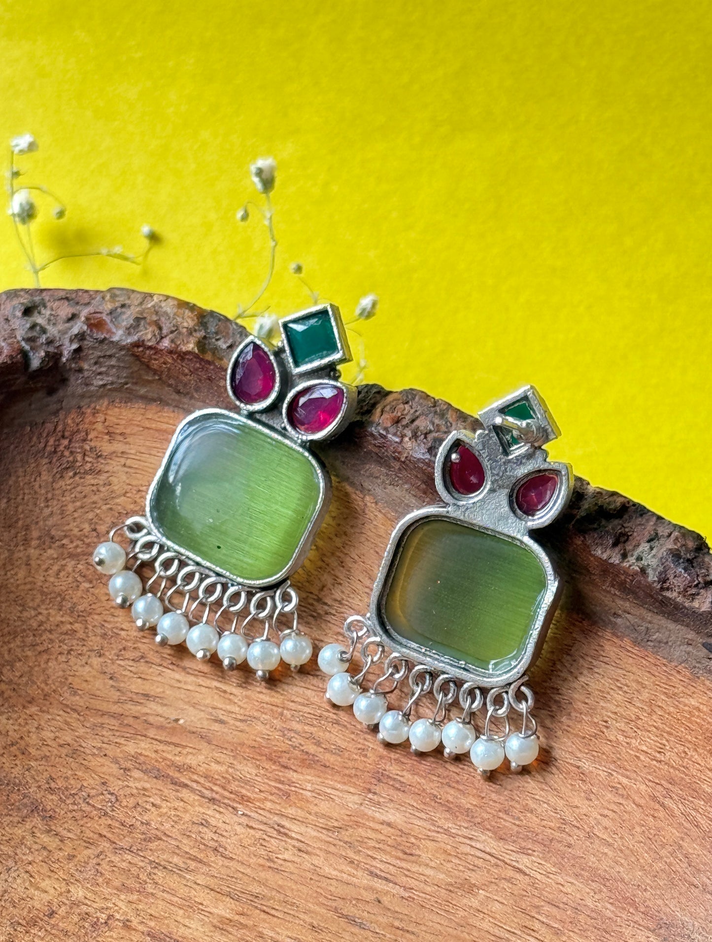 Daily Wear Silk Stone Earrings
