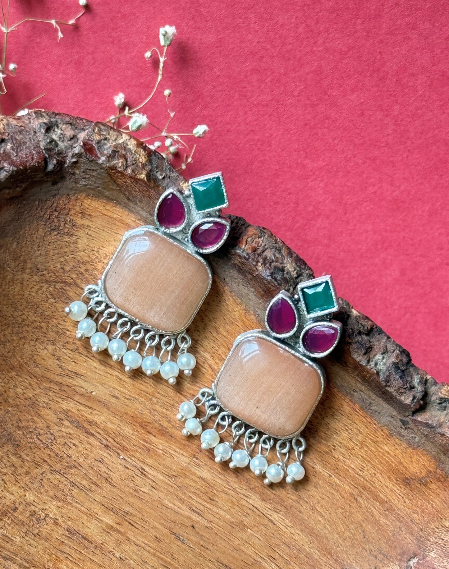 Daily Wear Silk Stone Earrings