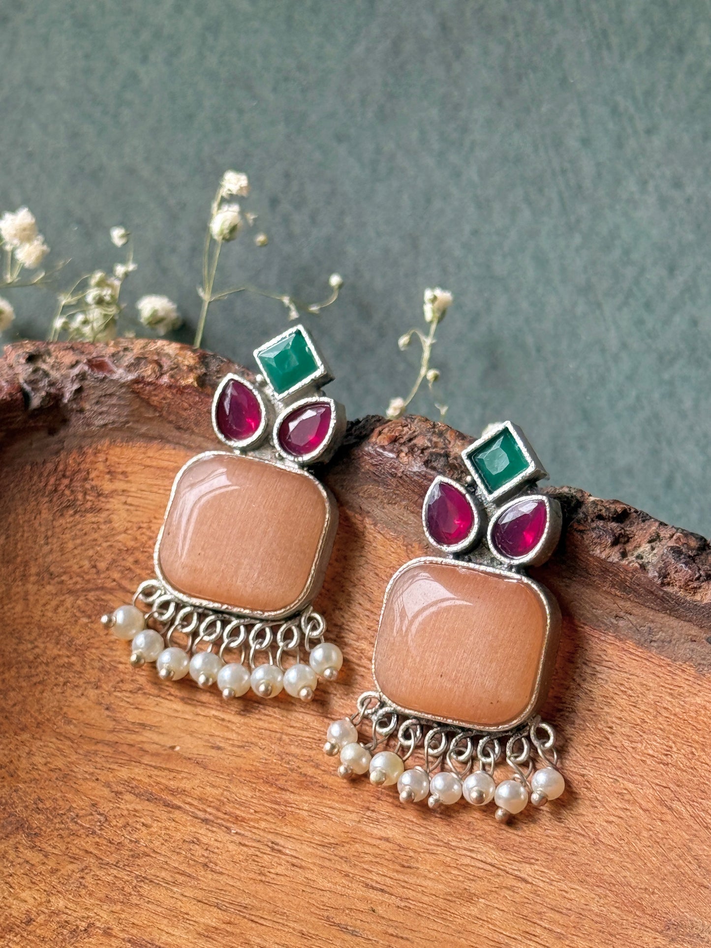 Daily Wear Silk Stone Earrings