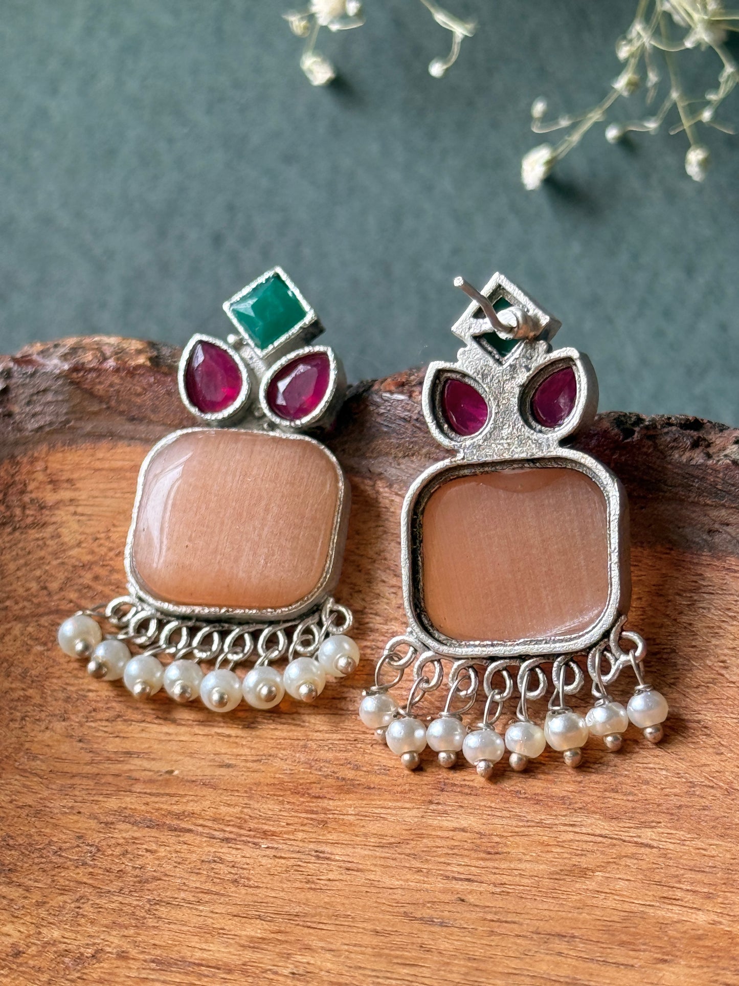 Daily Wear Silk Stone Earrings