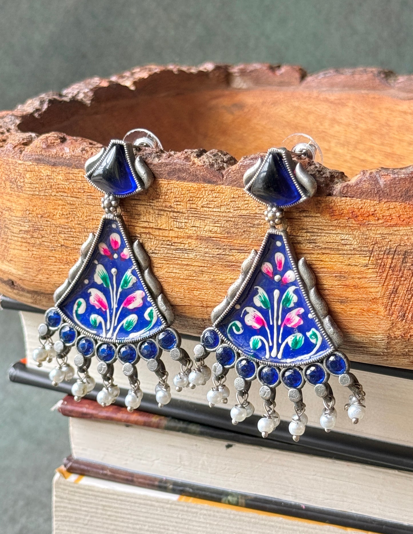 Artisan Hand-Painted Dangling Earrings