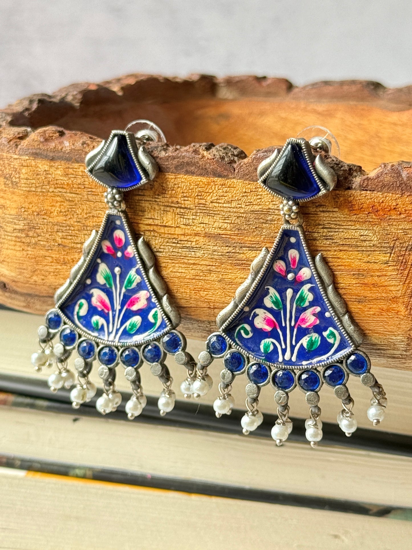 Artisan Hand-Painted Dangling Earrings