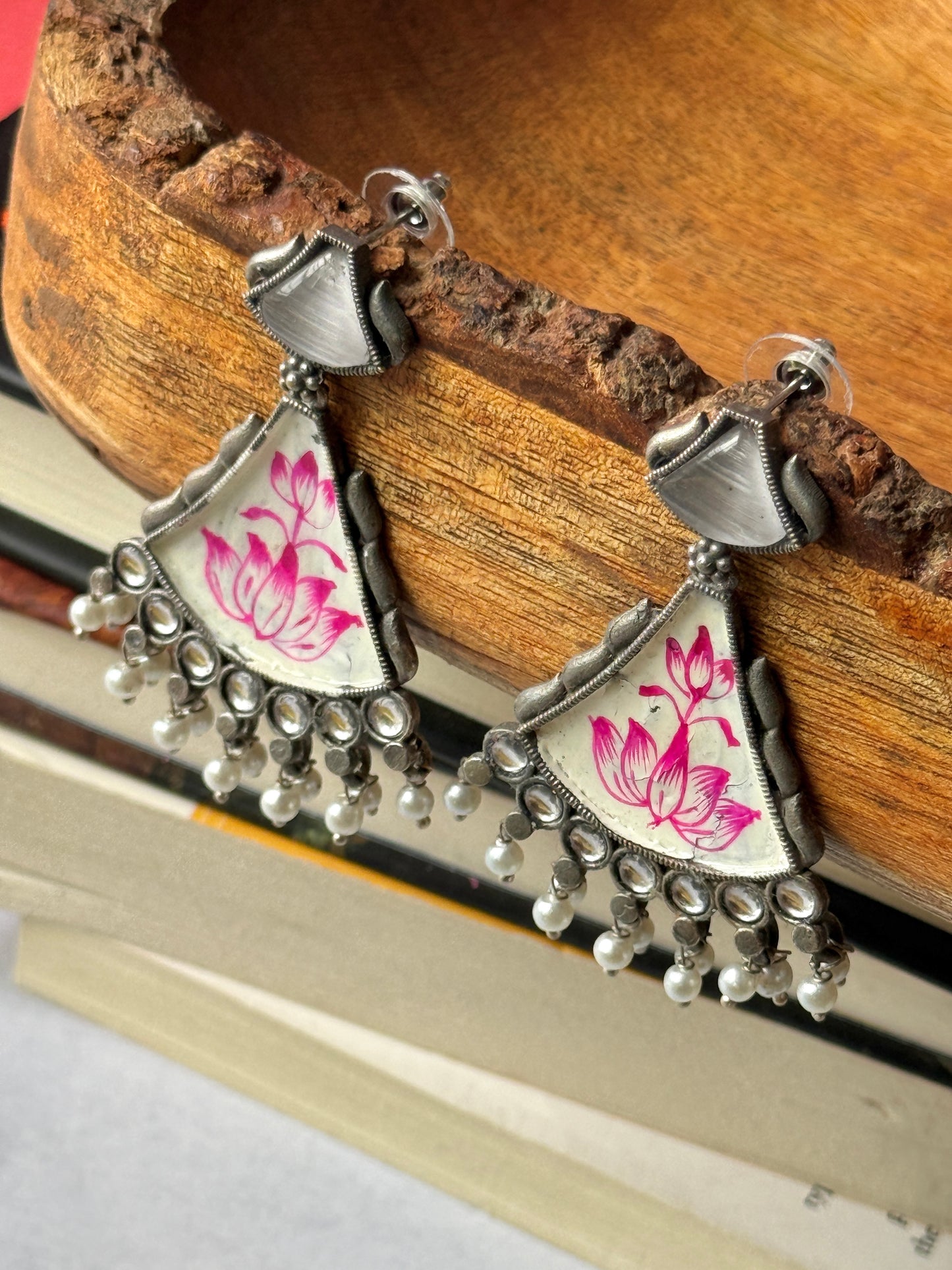Artisan Hand-Painted Dangling Earrings