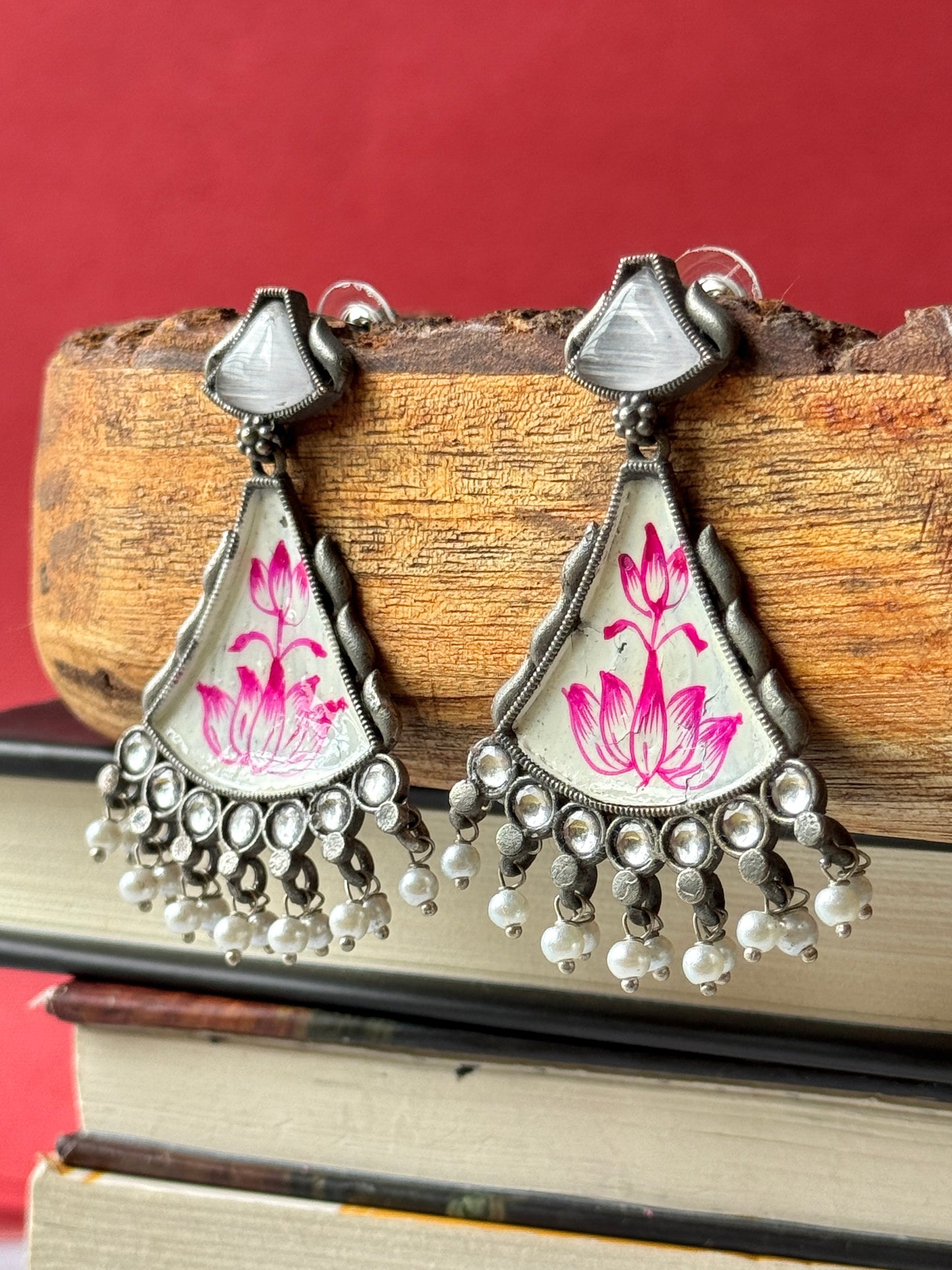 Artisan Hand-Painted Dangling Earrings