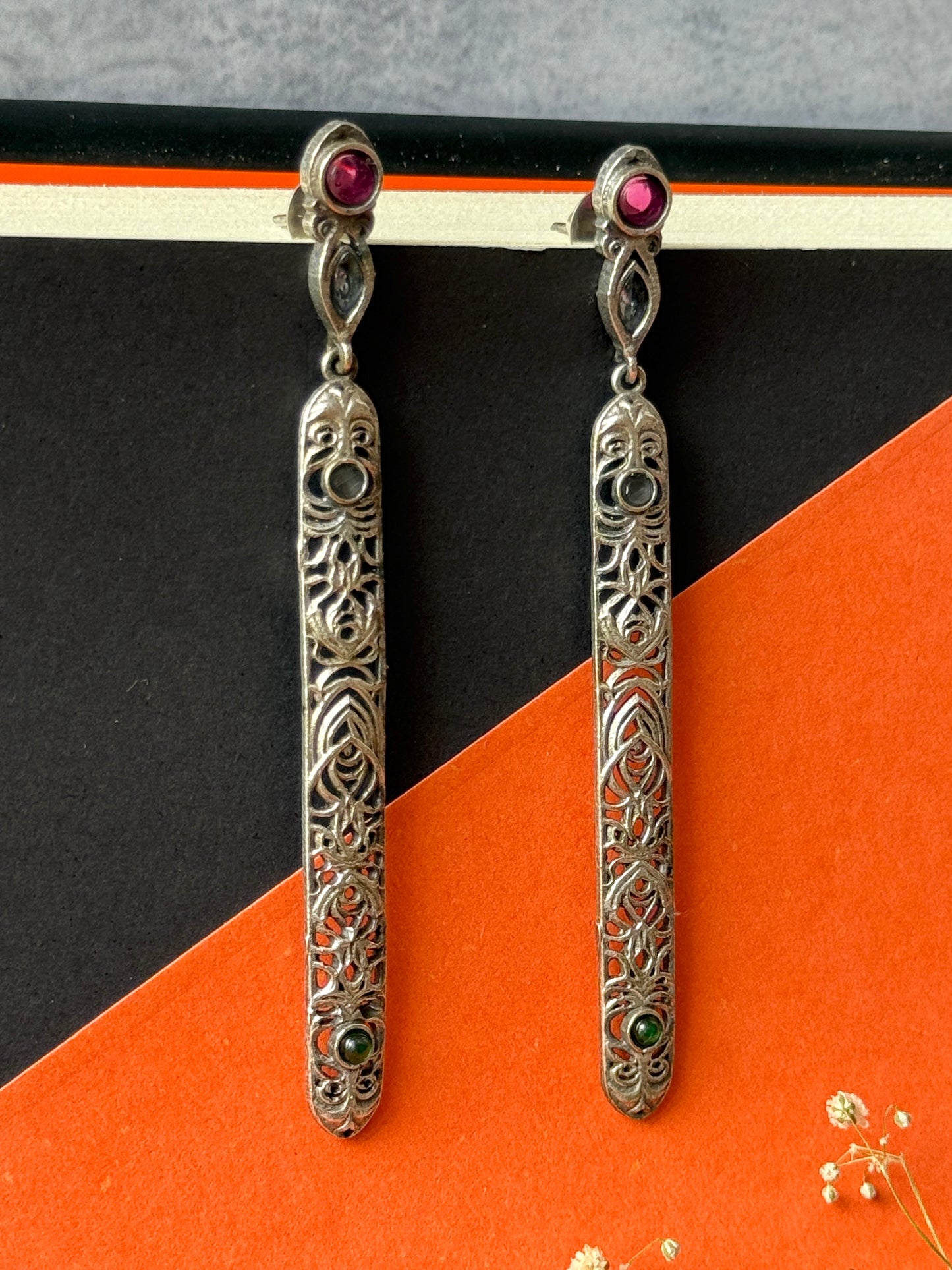 Silver Lookalike Long Hanging Earrings