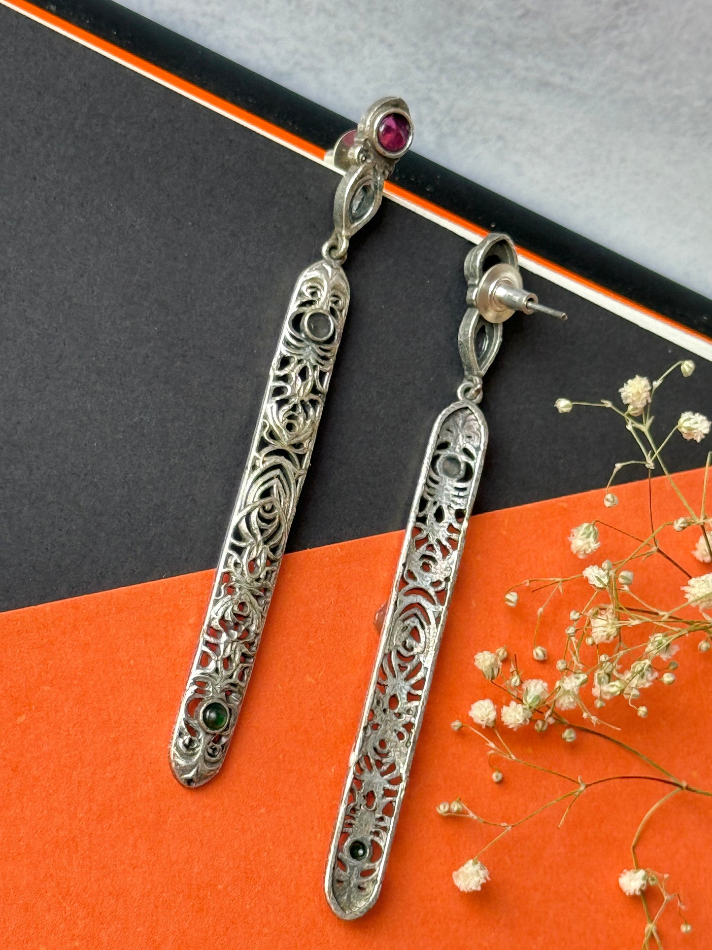 Silver Lookalike Long Hanging Earrings